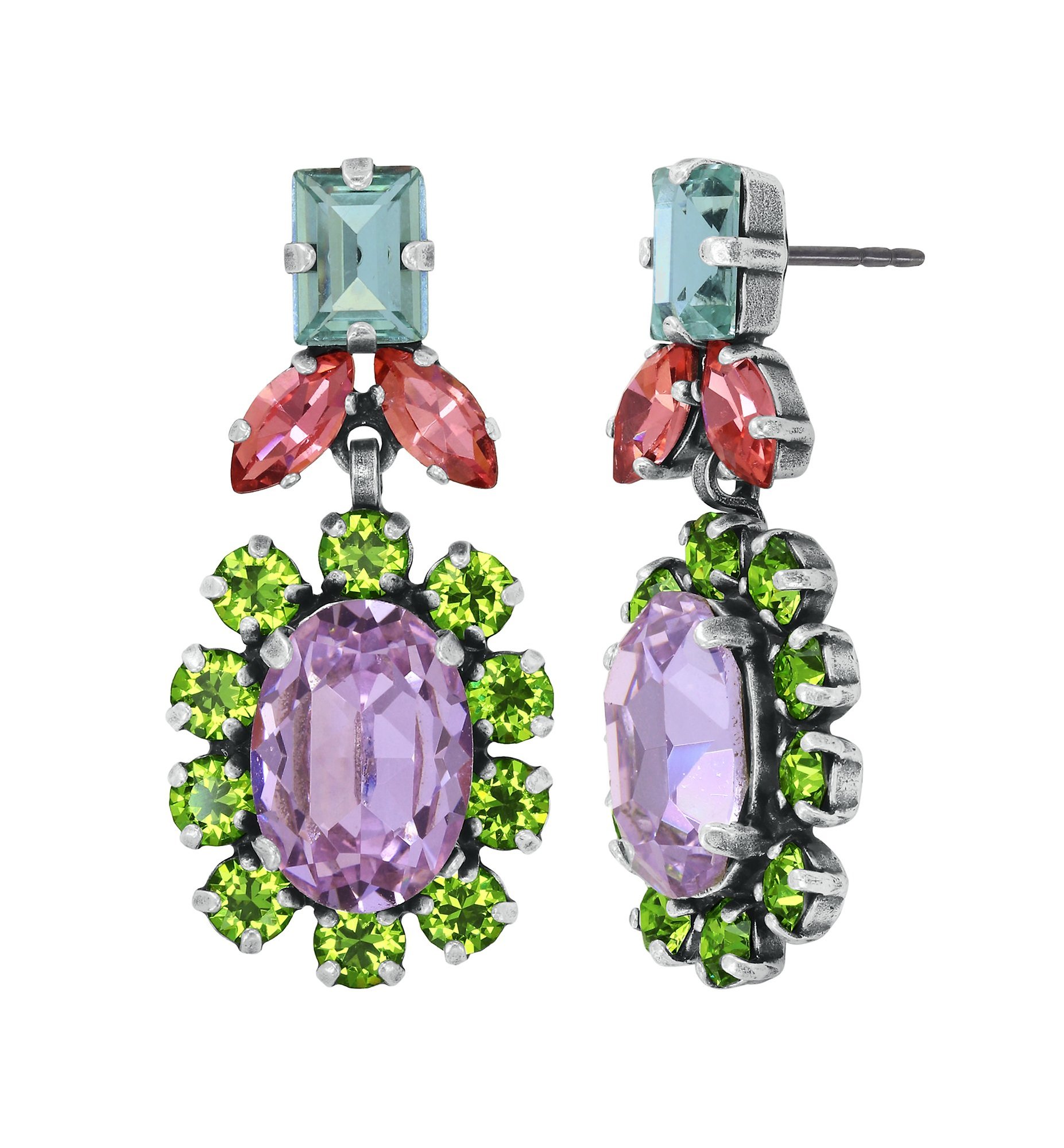 image for Earring Stud Dangling Artdecode Pastel Multi  