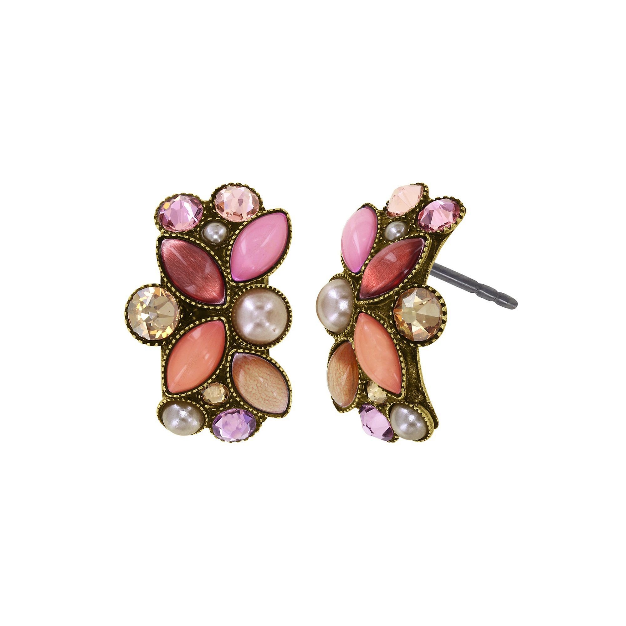 image pour Clou d'oreille Margarita Beige / Rose  