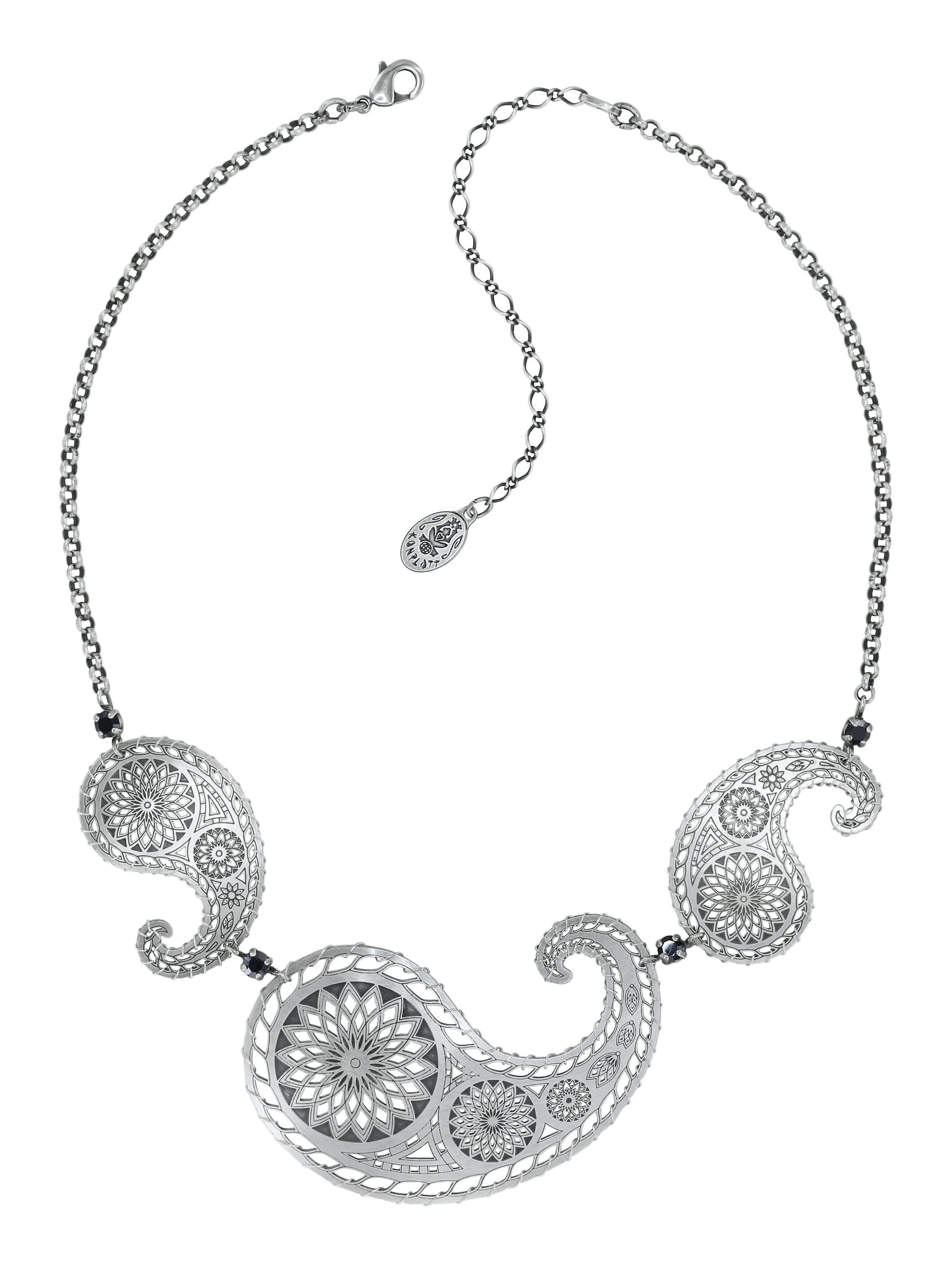 image for Necklace Paisley Silver  size XL,M