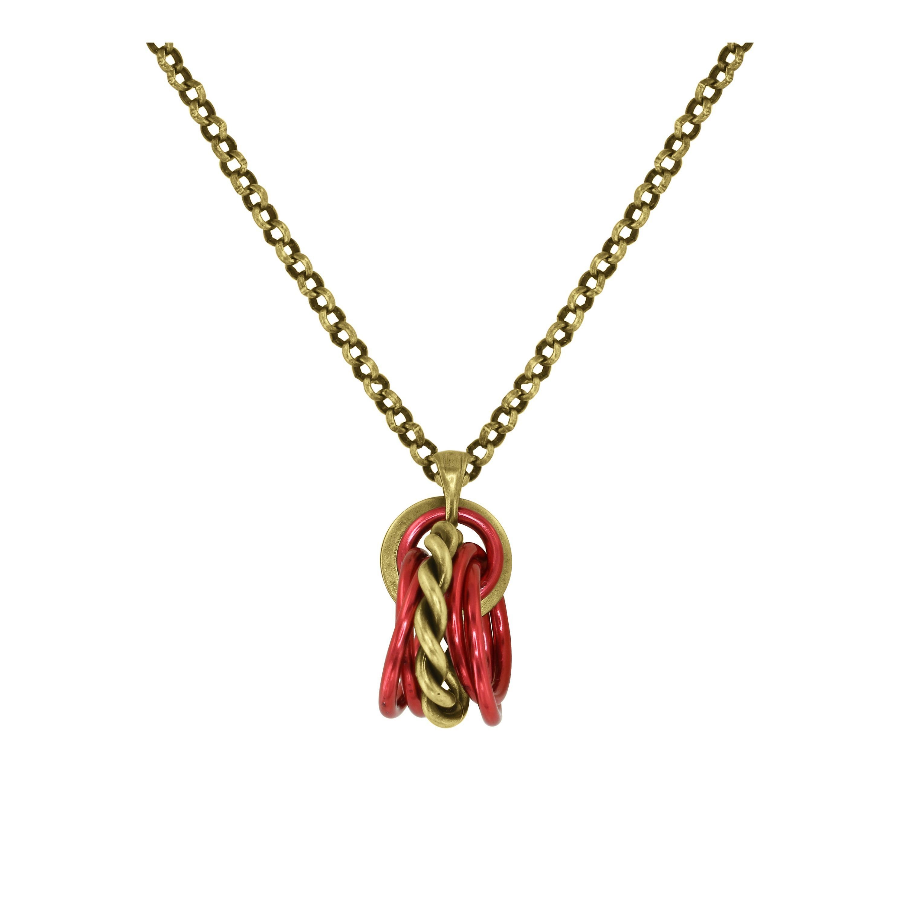 image for Necklace Pendant Kaleidotropical Red  