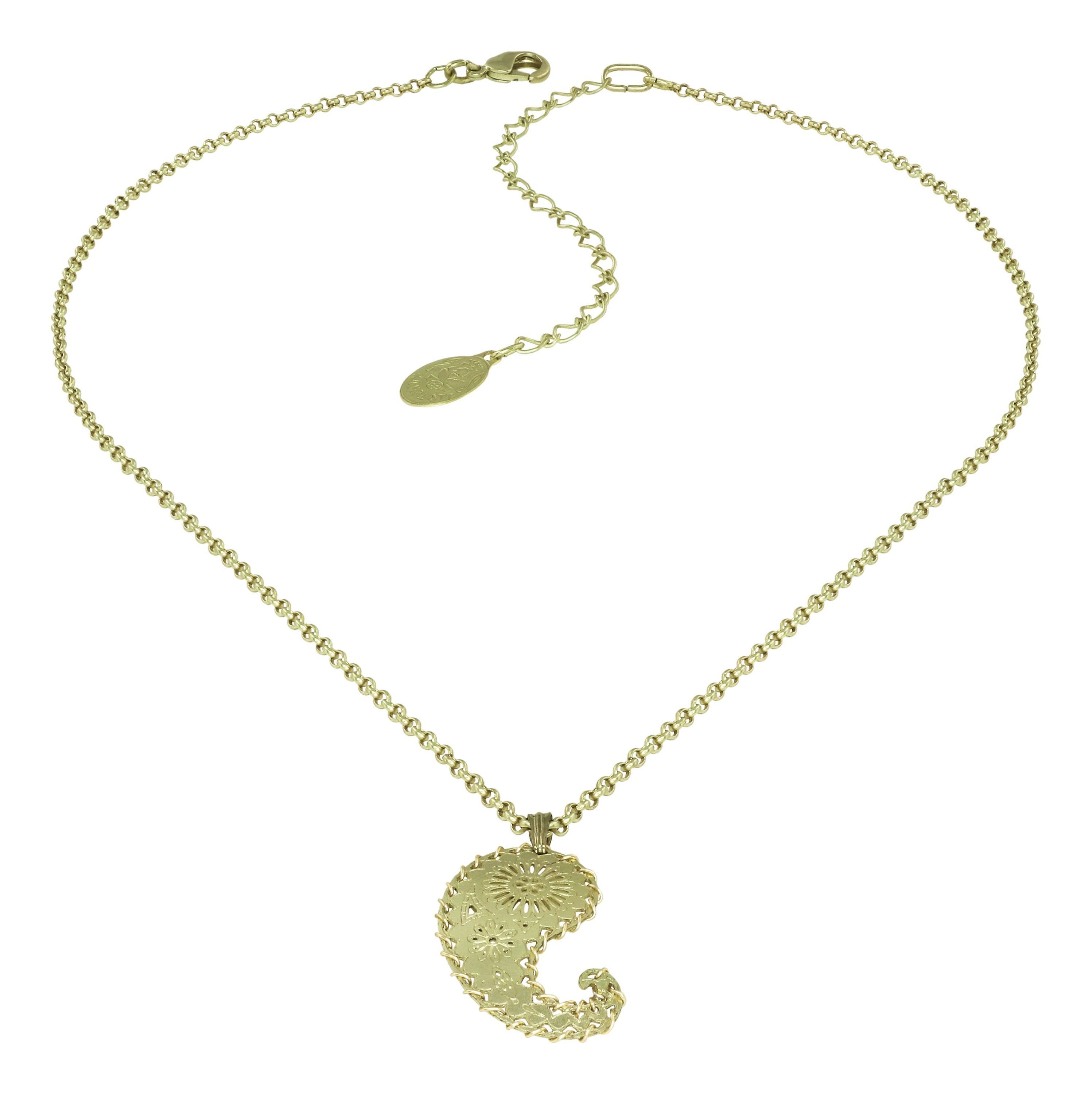 image pour Collier pendant Paisley Laiton  size S