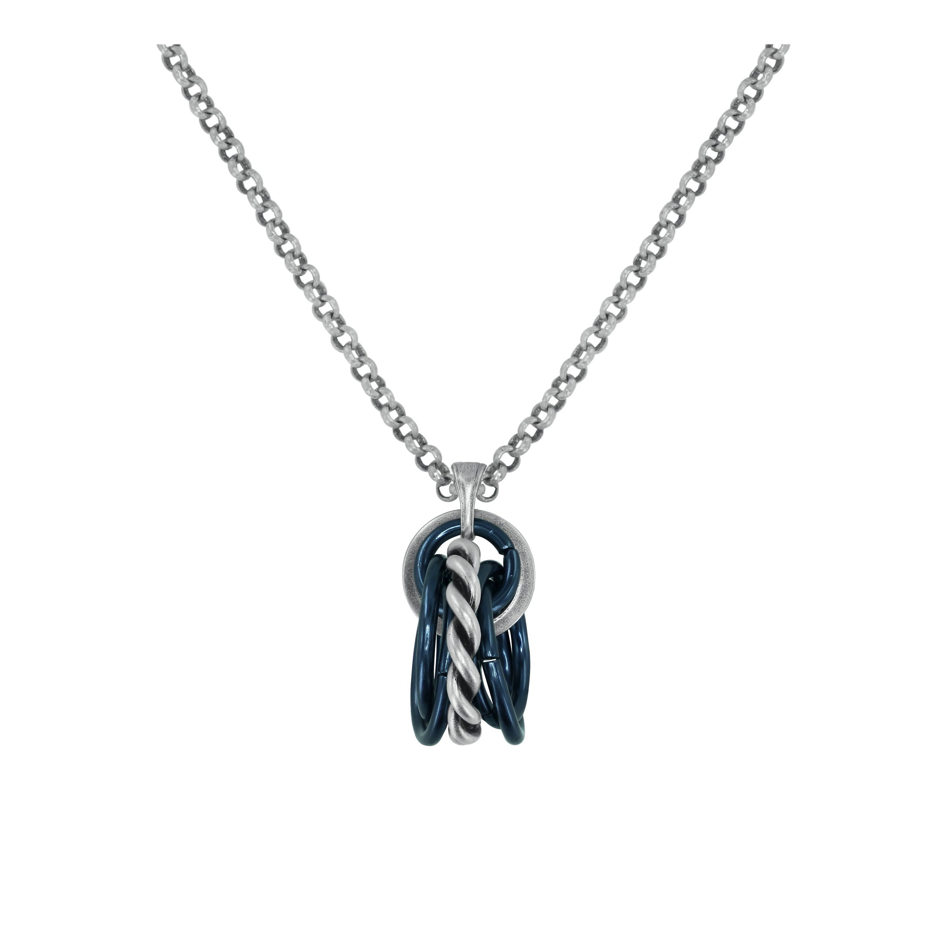 image pour Collier pendant Kaleidotropical Noir / Bleu  