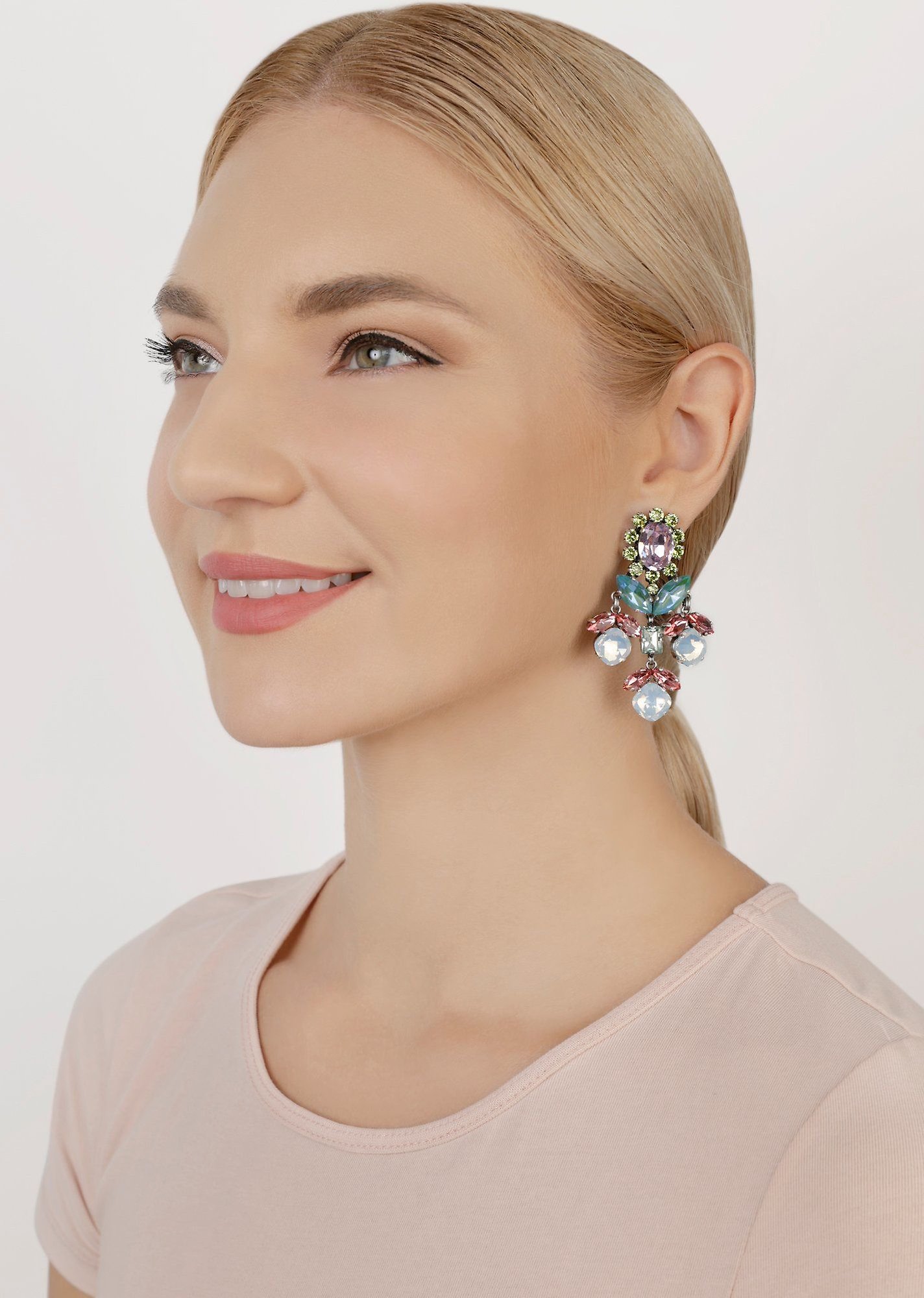 image for Earring Stud Dangling Artdecode Pastel Multi  
