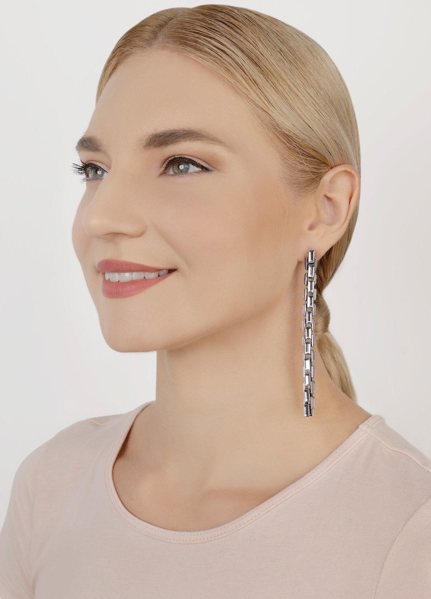image for Earring Stud Dangling Industrial Snake Lila  