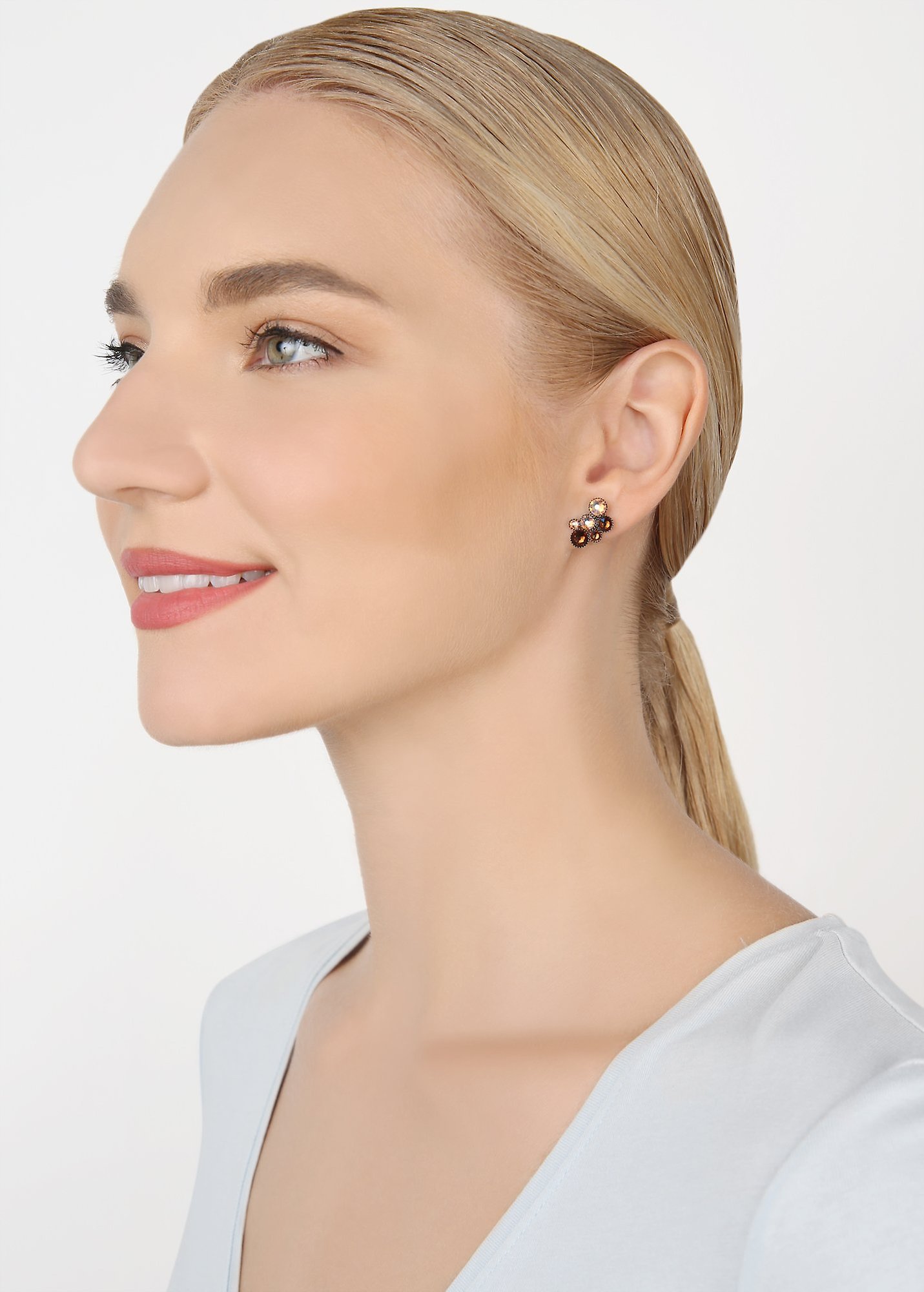 image for Earring Stud Inside Out Brown  