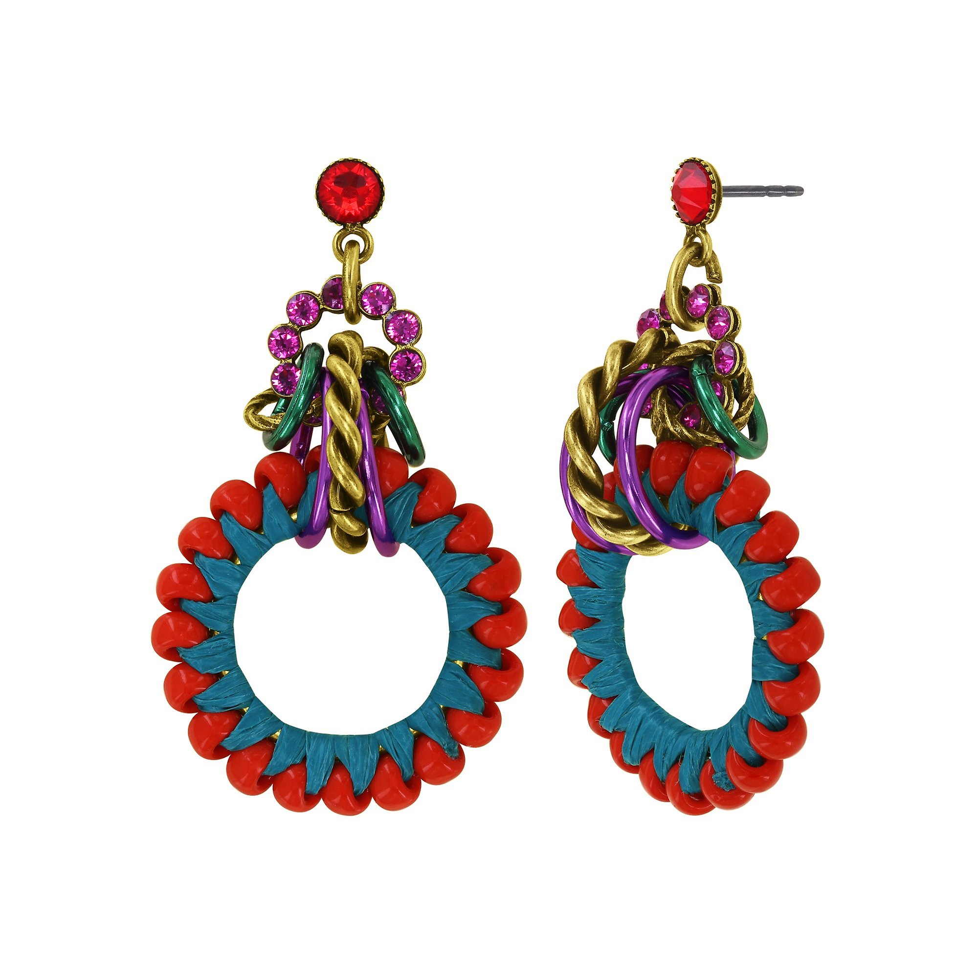 image for Earring Stud Dangling Kaleidotropical Multi Color 3 