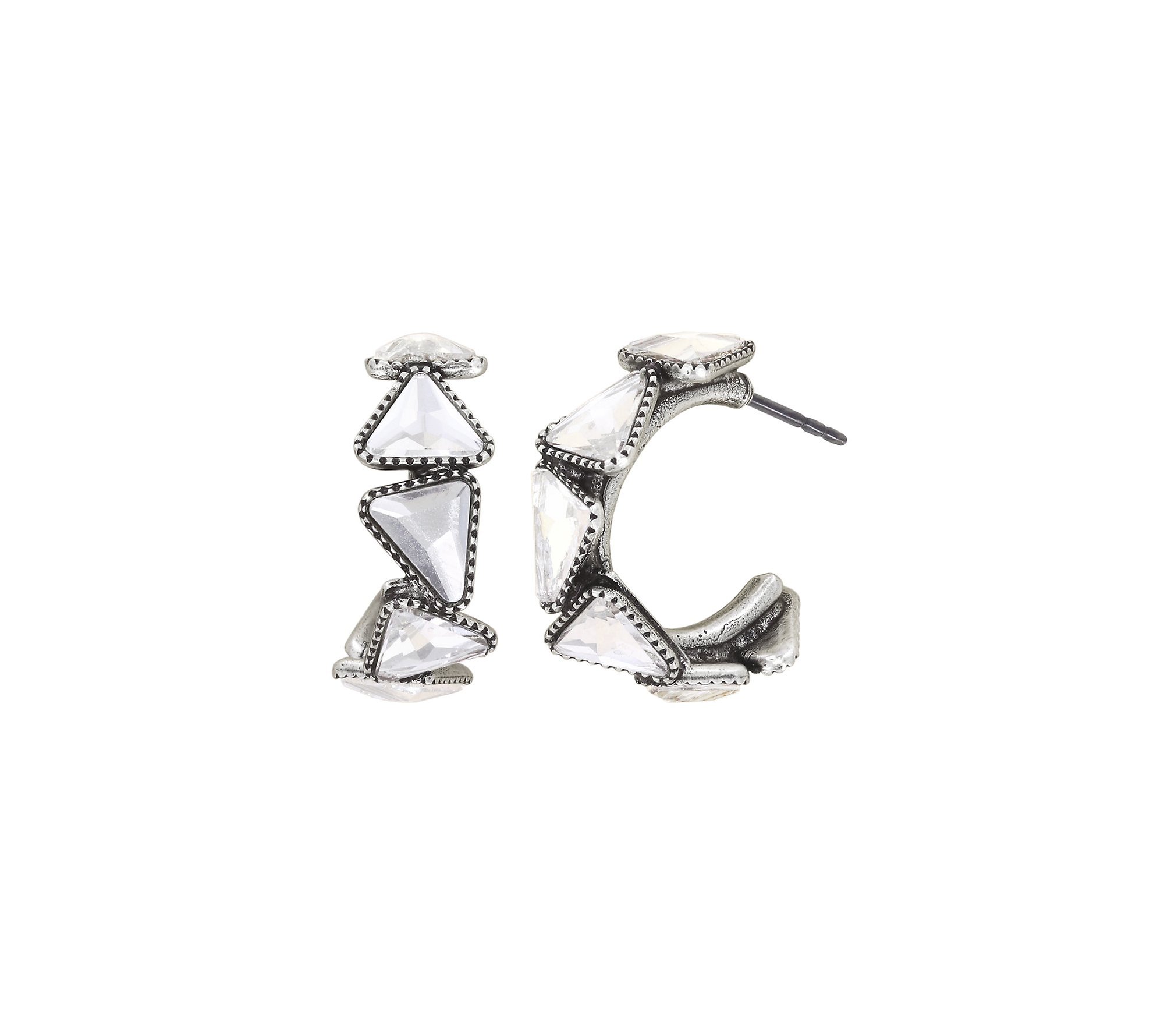 image for Creole Earrings Jumping Angles Silver  
