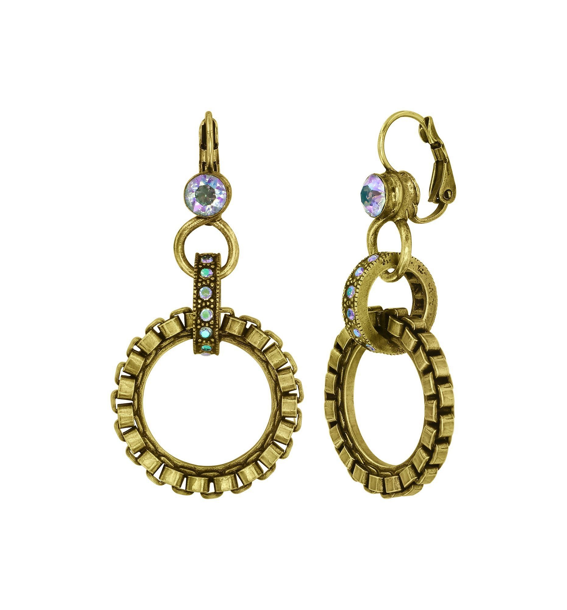image for Earring Eurowire Dangling Rings & Rhythm Brass  