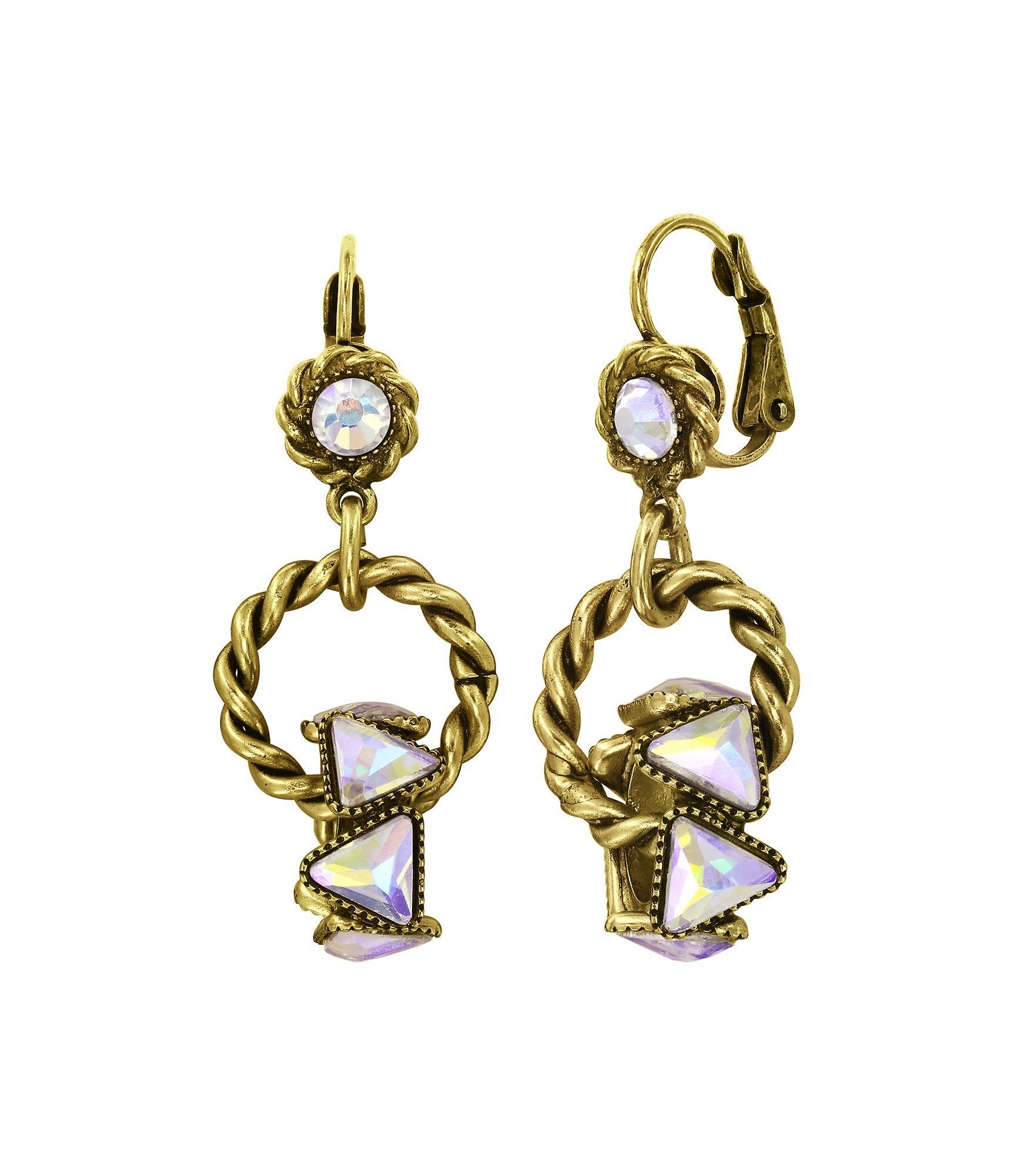 image for Earring Eurowire Dangling Rings & Rhythm Brass  
