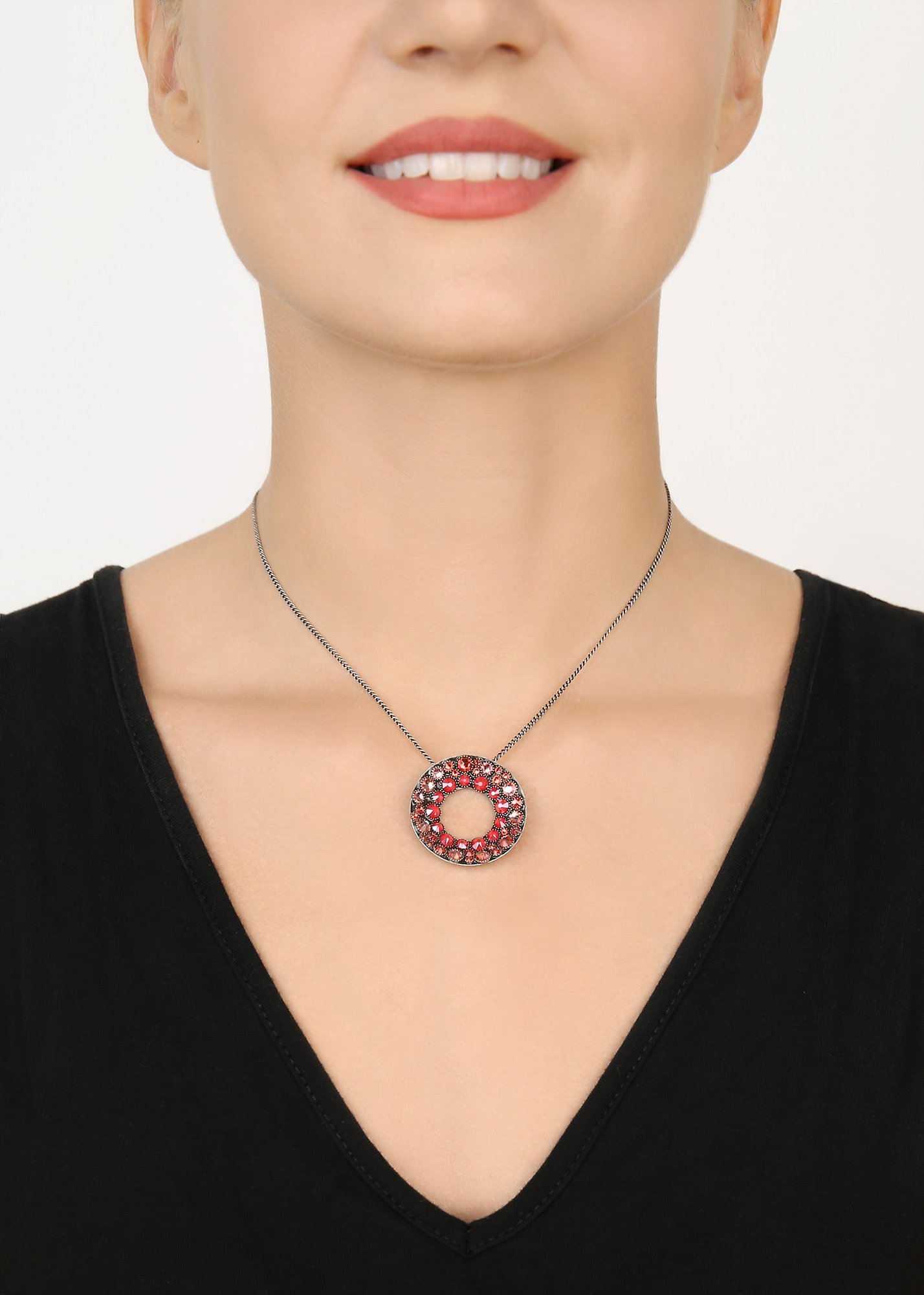 image for Necklace Pendant Inside Out Red / Orange  size M