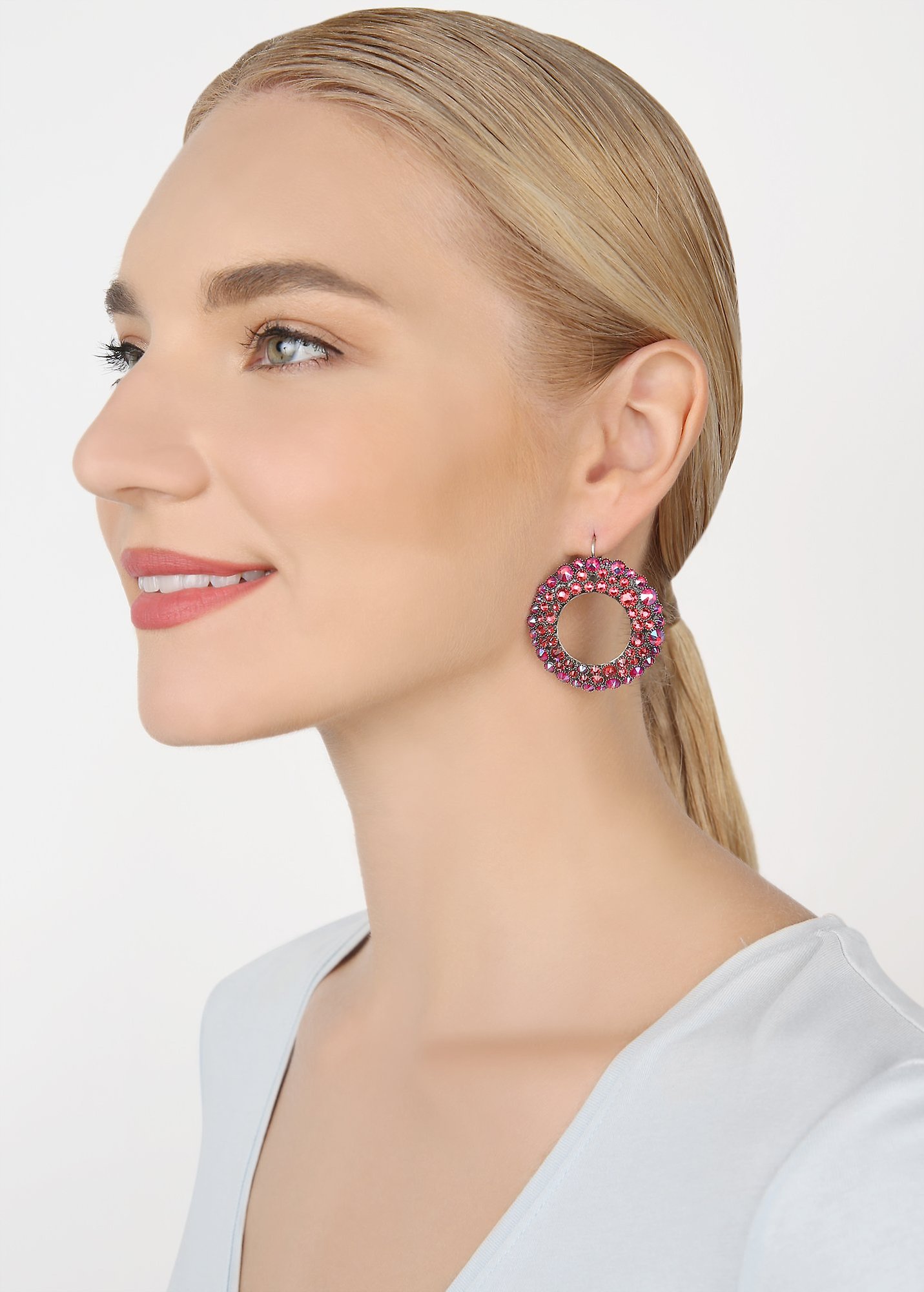 image for Earring Eurowire Inside Out Pink  size L