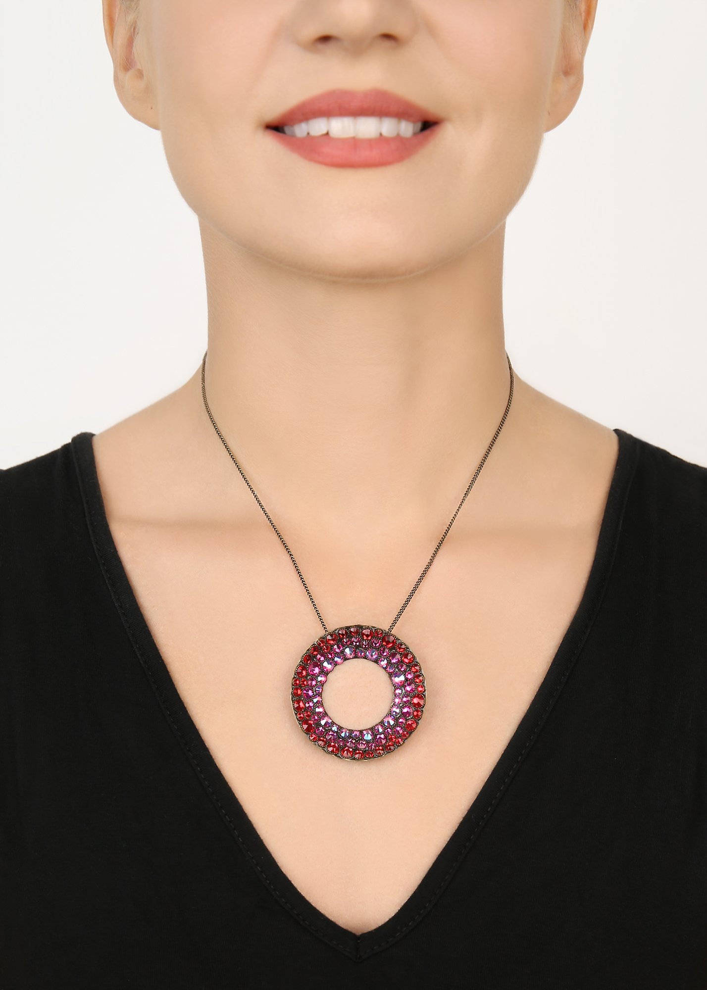 image for Necklace Pendant Inside Out Red scarlet size XL