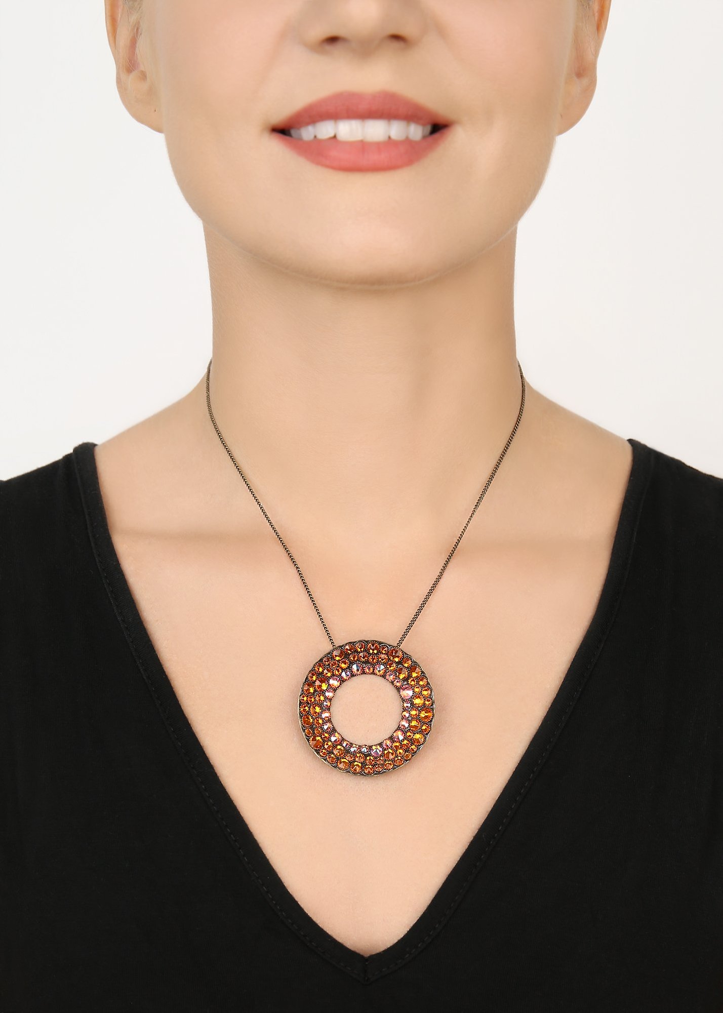 image for Necklace Pendant Inside Out Orange  size XL