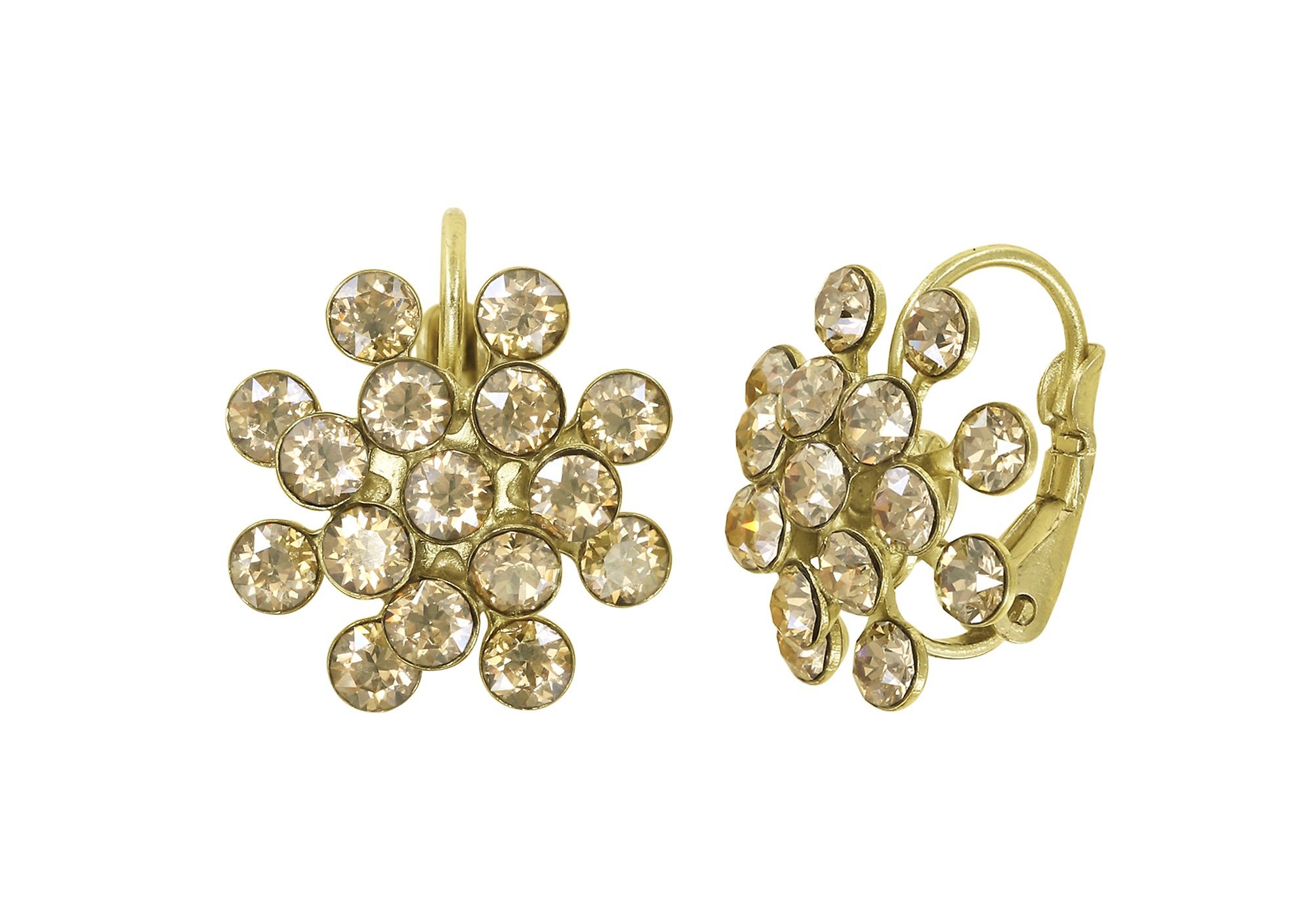 image for Earring Eurowire Magic Fireball Beige crystal golden shadow mini