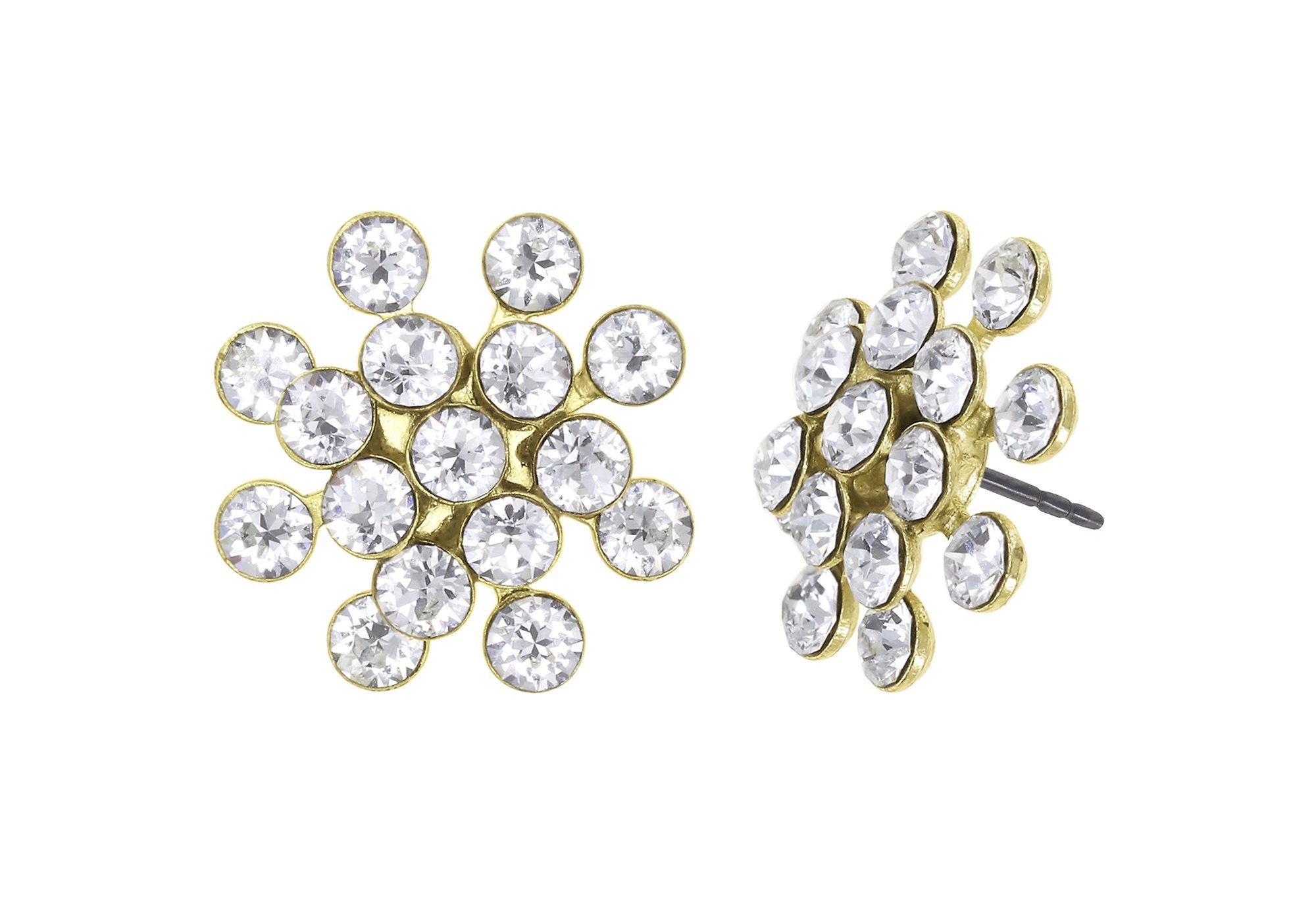 image for Earring Stud Magic Fireball White crystal mini