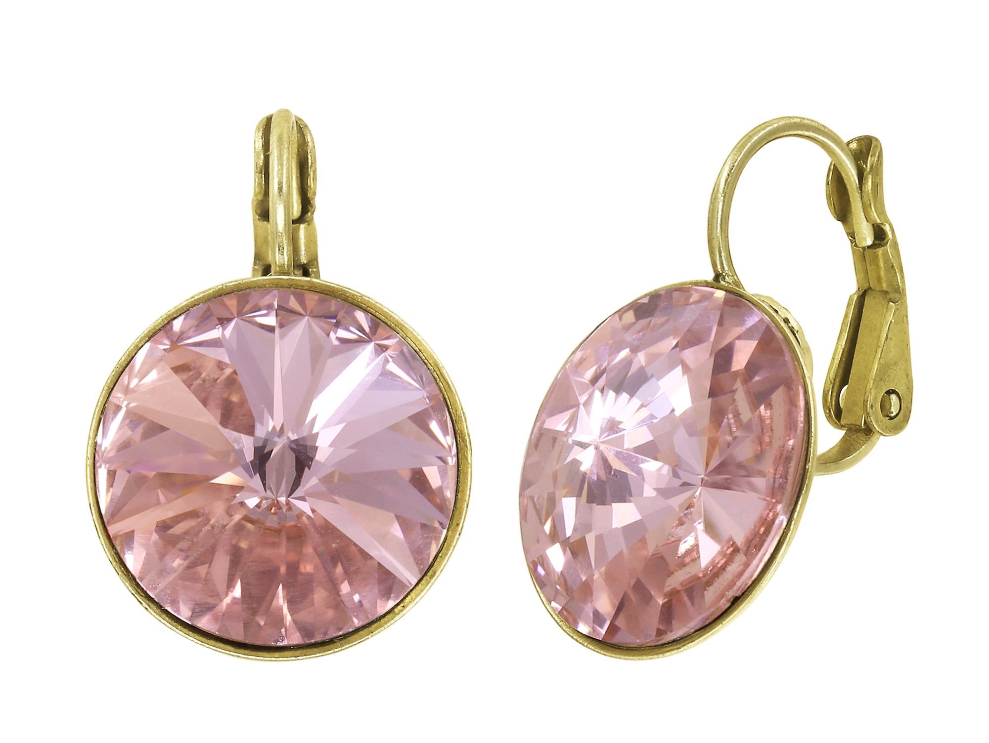 image pour Boucles d'oreilles Eurowire Rivoli Rose vintage rose 14mm