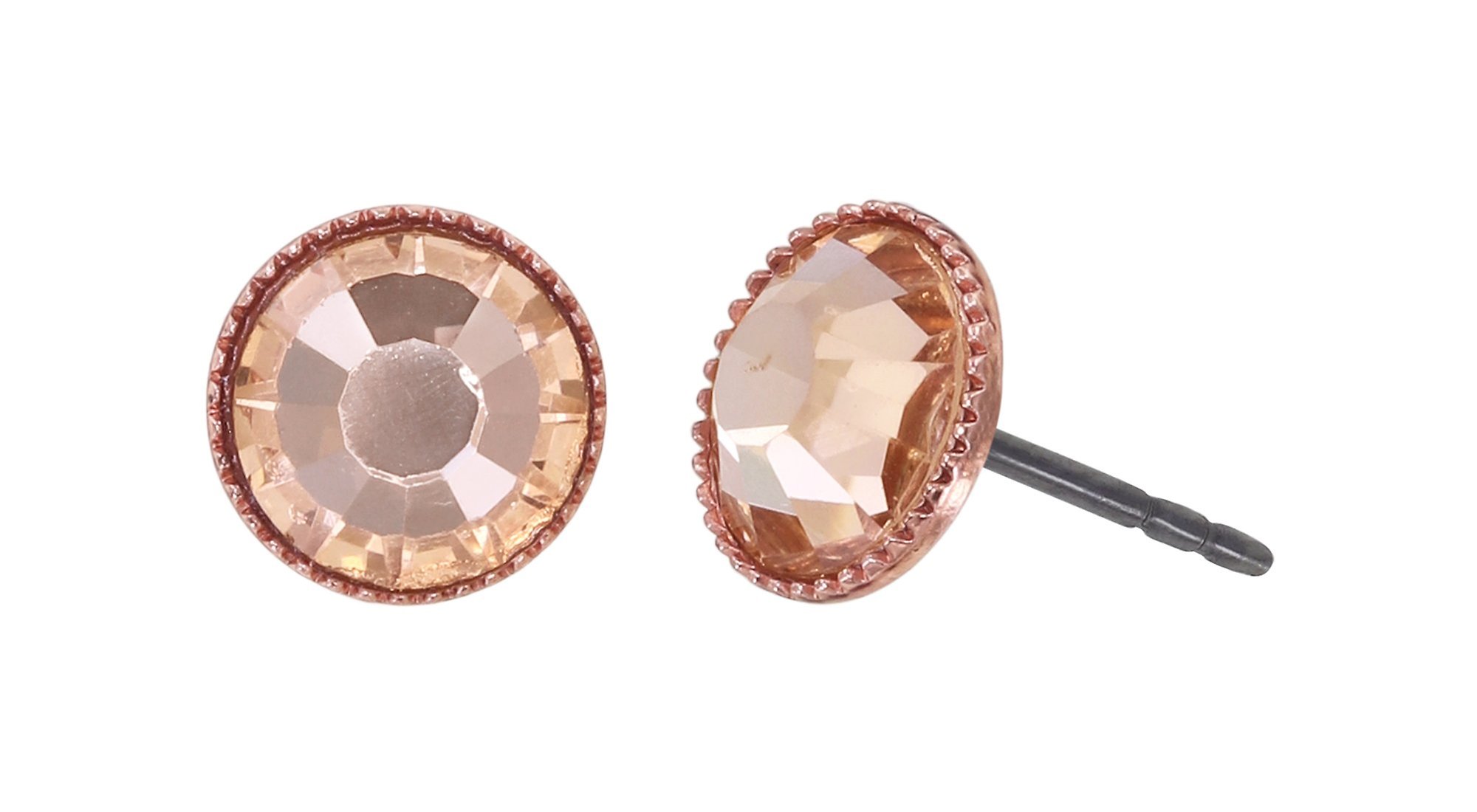 image pour Clou d'oreille plat Black Jack Beige light peach SS 34