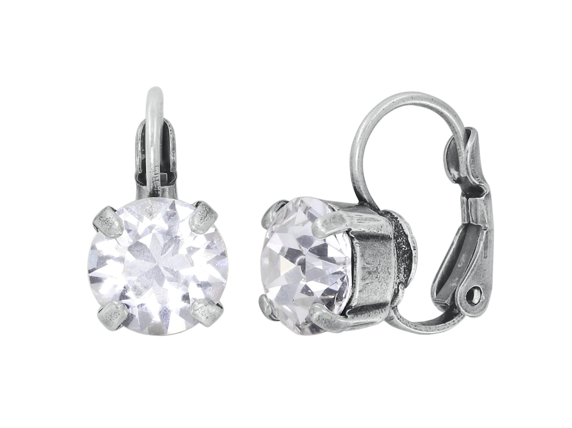 image for Earring Eurowire Black Jack White crystal SS 39