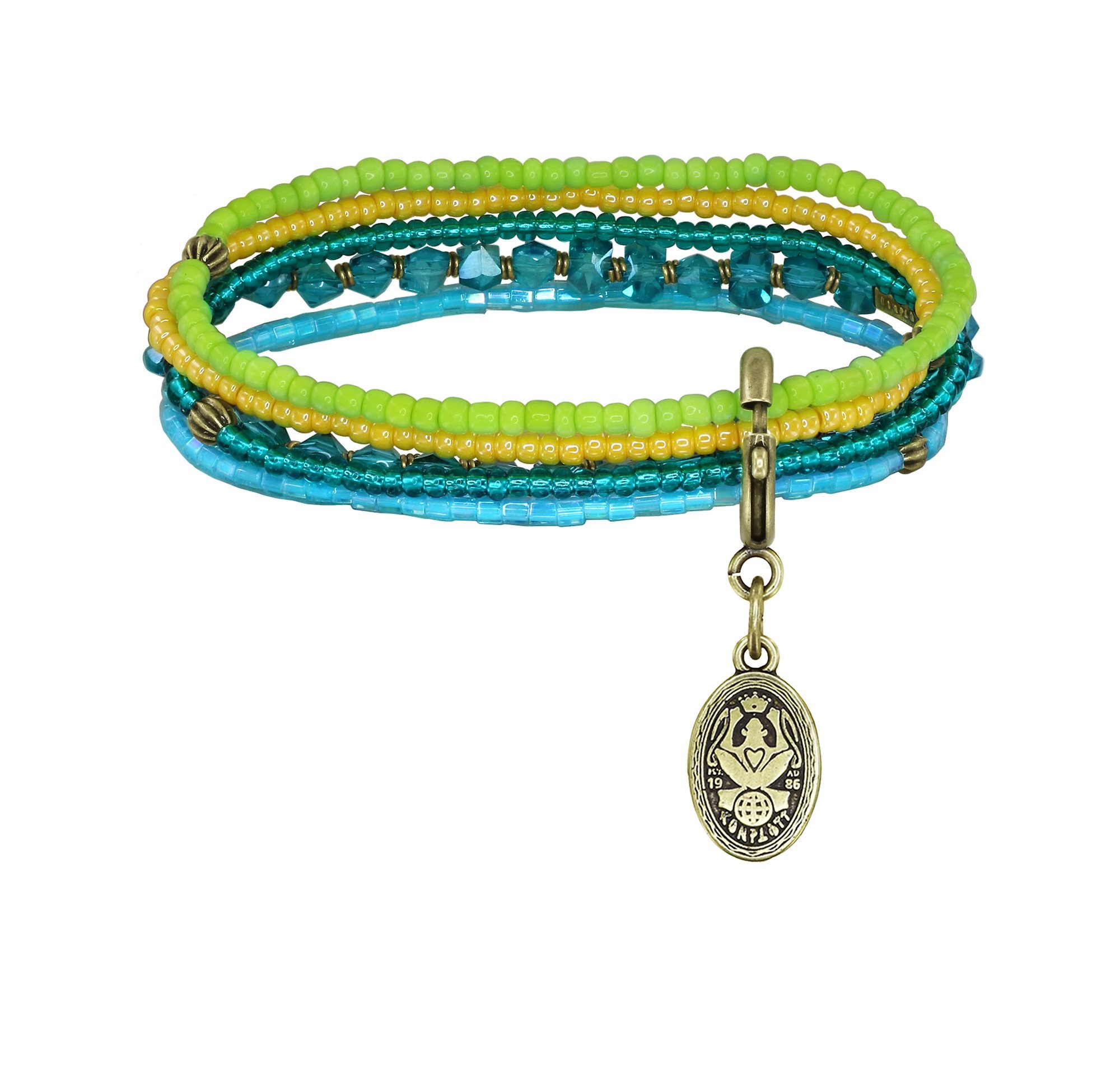 Bild für Armband elastisch Petit Glamour d´Afrique Grün / Gelb  