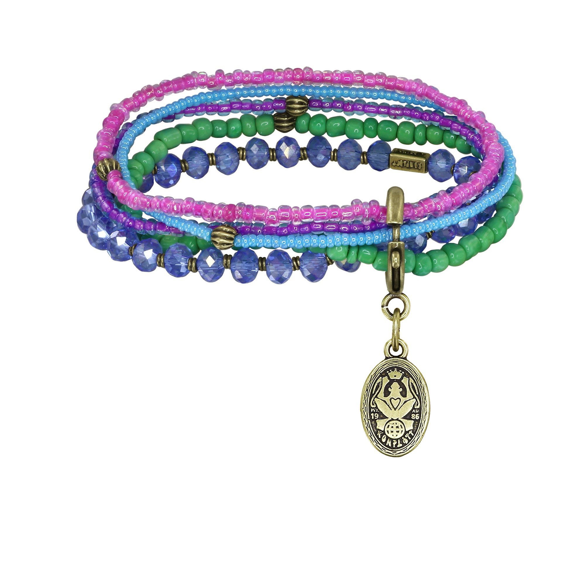 image for Bracelet Elastic Petit Glamour d´Afrique Blue / Green / Lila  