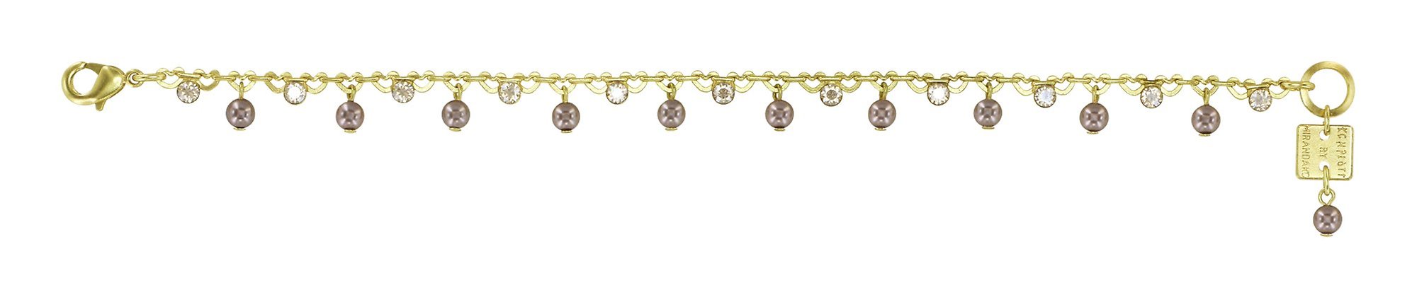 image for Bracelet Pearl Shadow Beige crystal golden shadow 