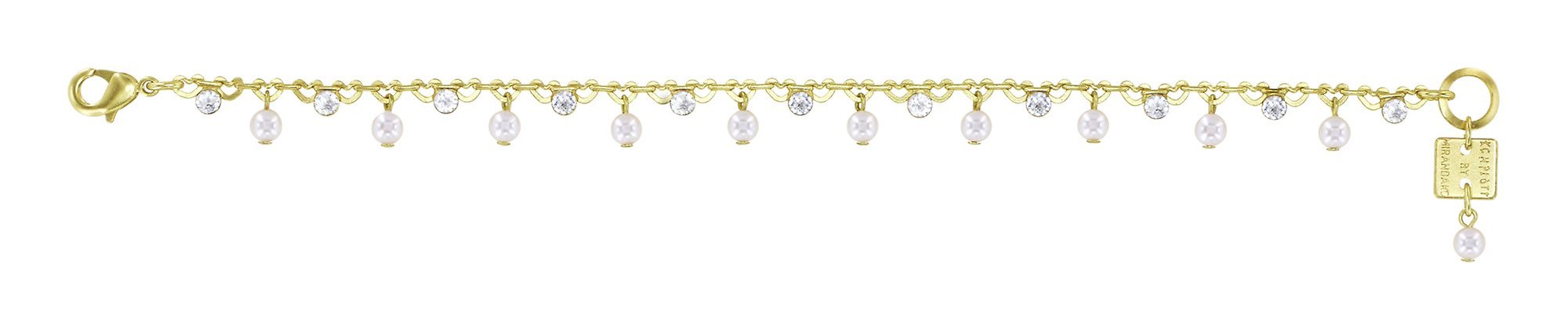 image for Bracelet Pearl Shadow White crystal 