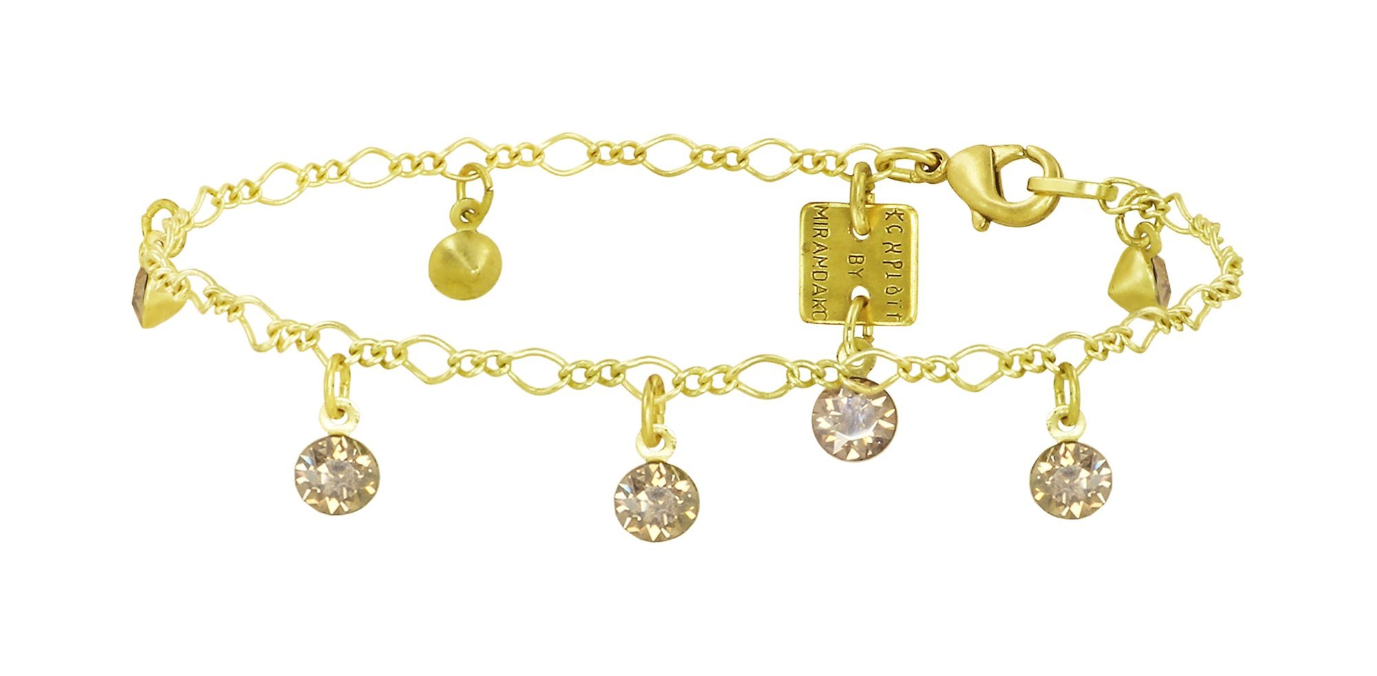 image for Bracelet Tutui Collection Beige crystal golden shadow 