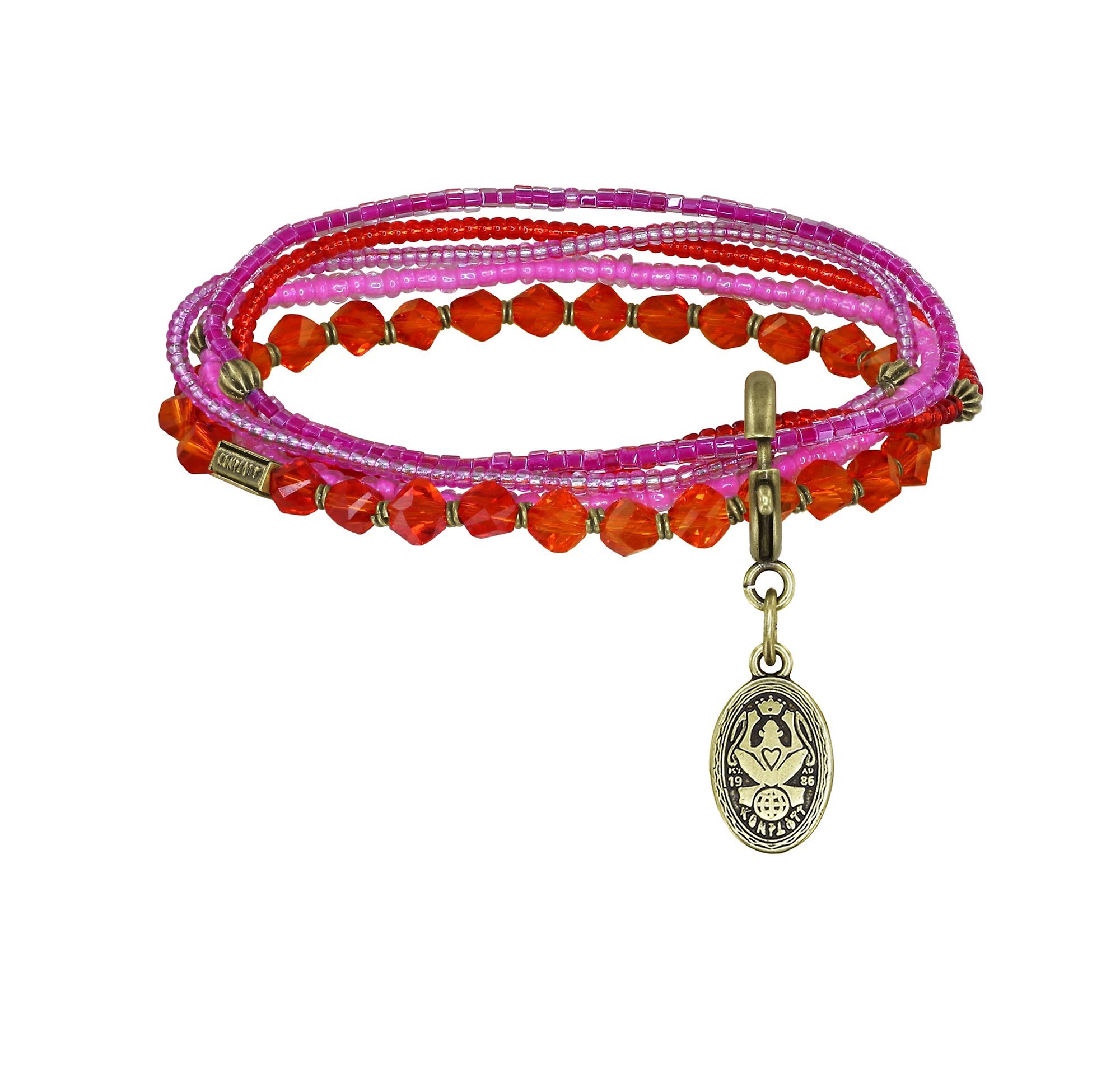 Bild für Armband elastisch Petit Glamour d´Afrique Pink / Orange  