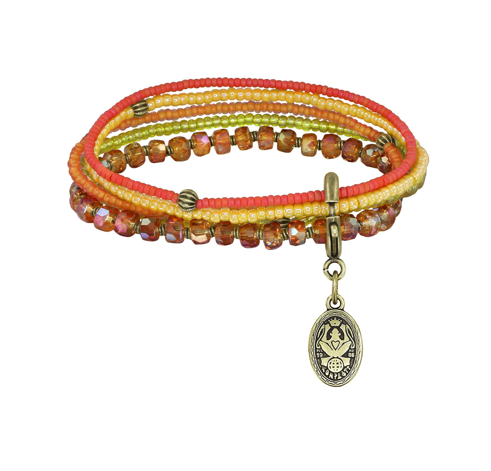 image pour Bracelet élastique Petit Glamour d´Afrique Jaune / Orange  