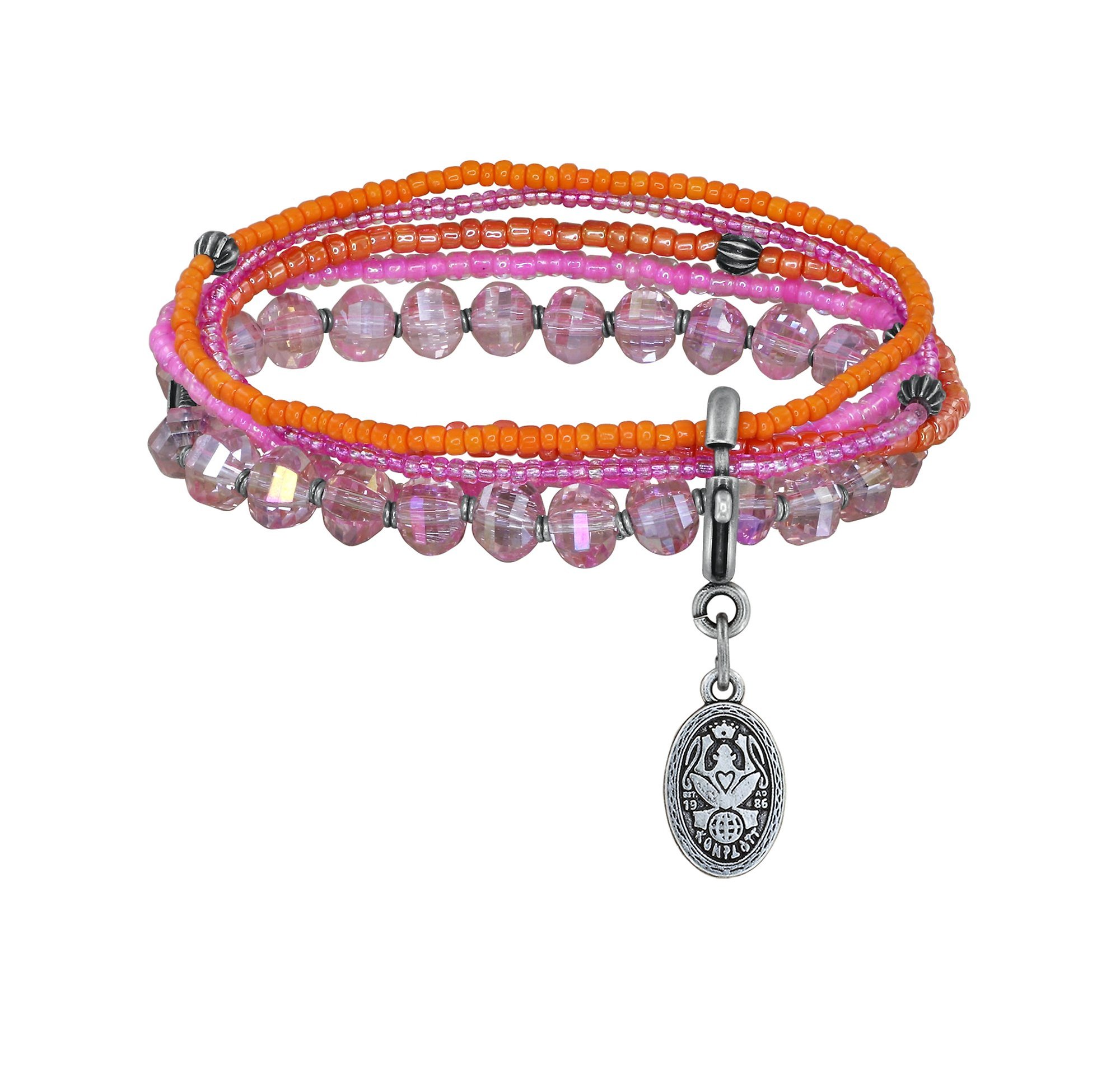 Bild für Armband elastisch Petit Glamour d´Afrique Pink / Orange  