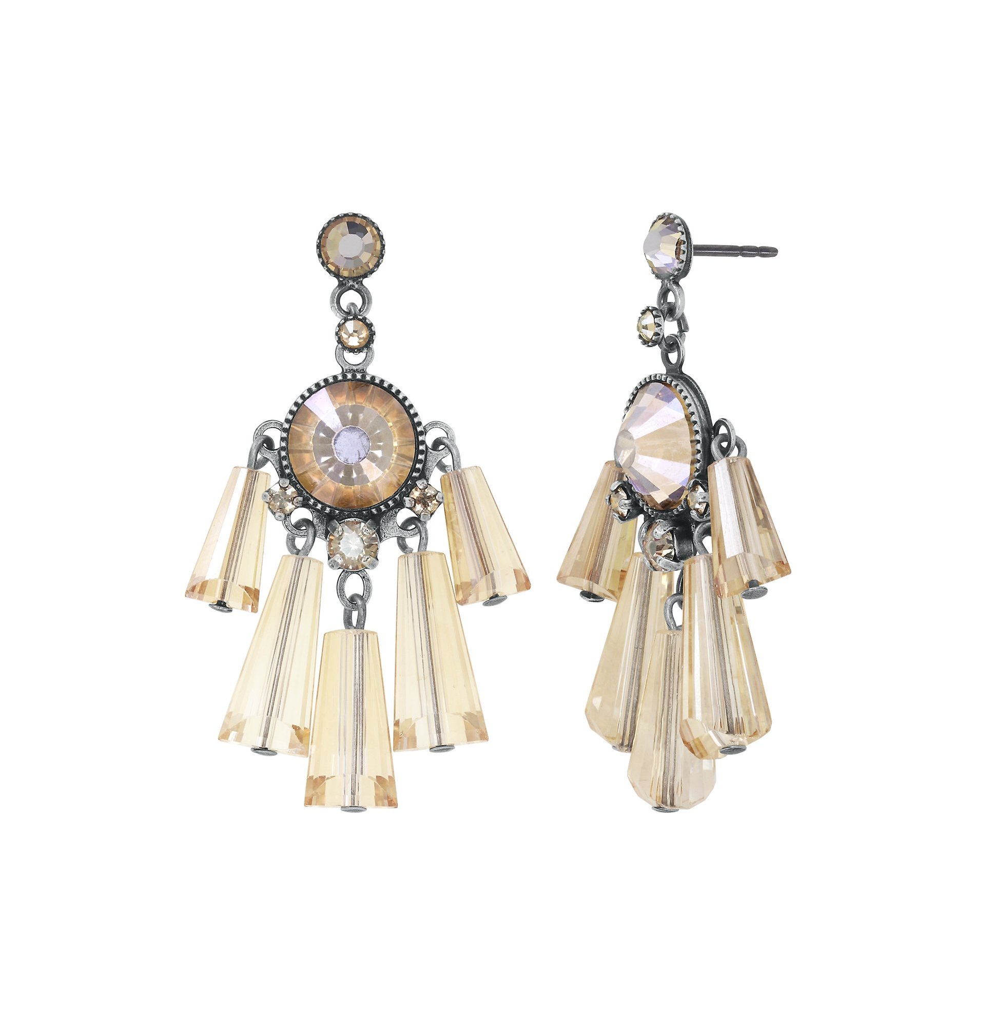 image pour Clou d'oreille pendant Gem Chandelier Beige  size L