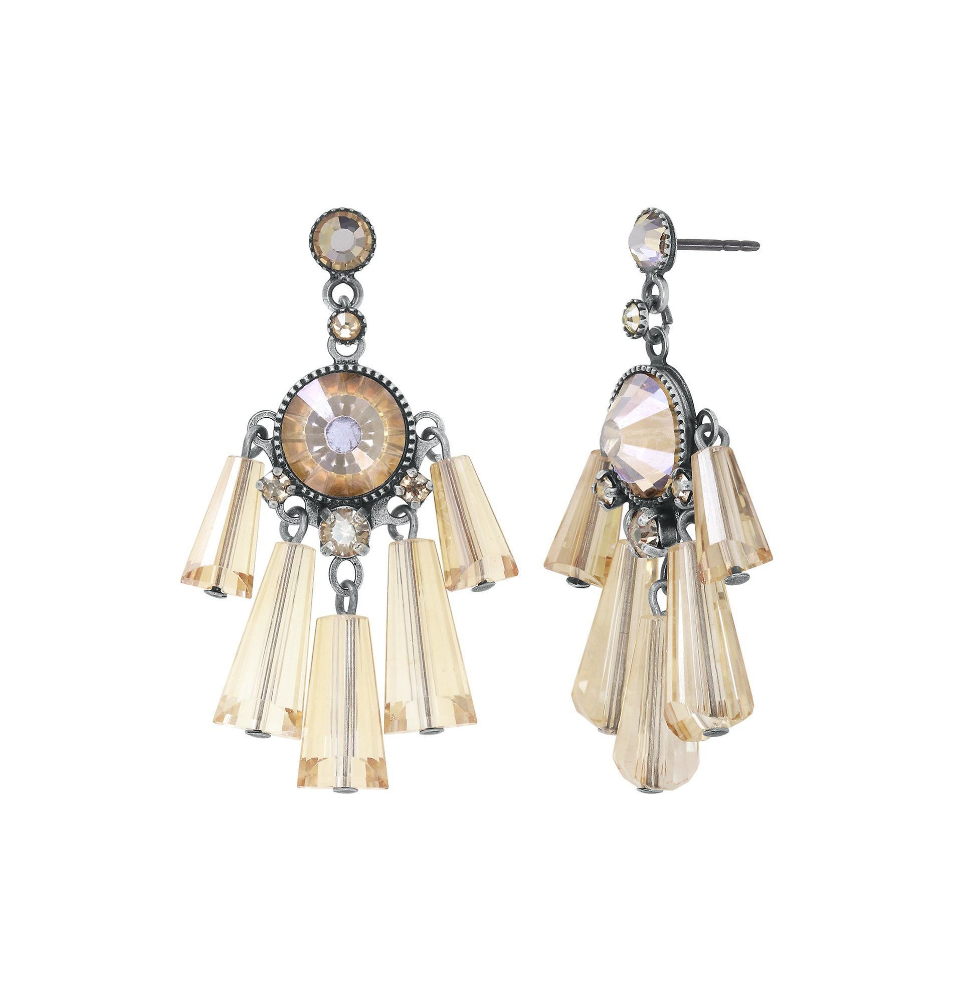 Bild für Ohrstecker baumelnd Gem Chandelier Beige  Größe L