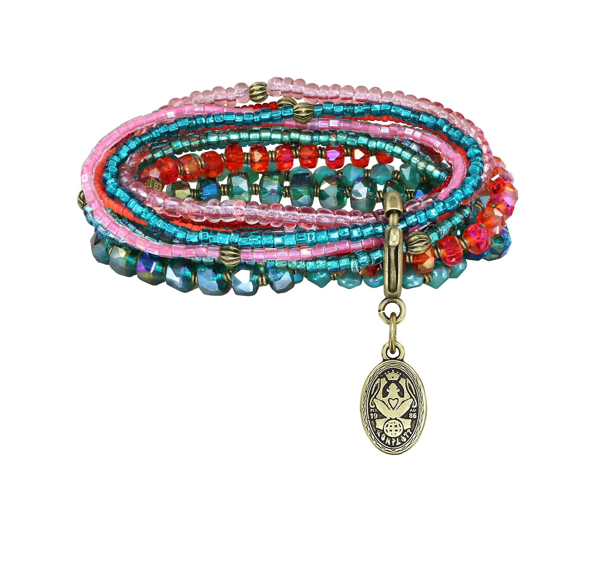 Bild für Armband elastisch Petit Glamour d´Afrique Grün / Orange  