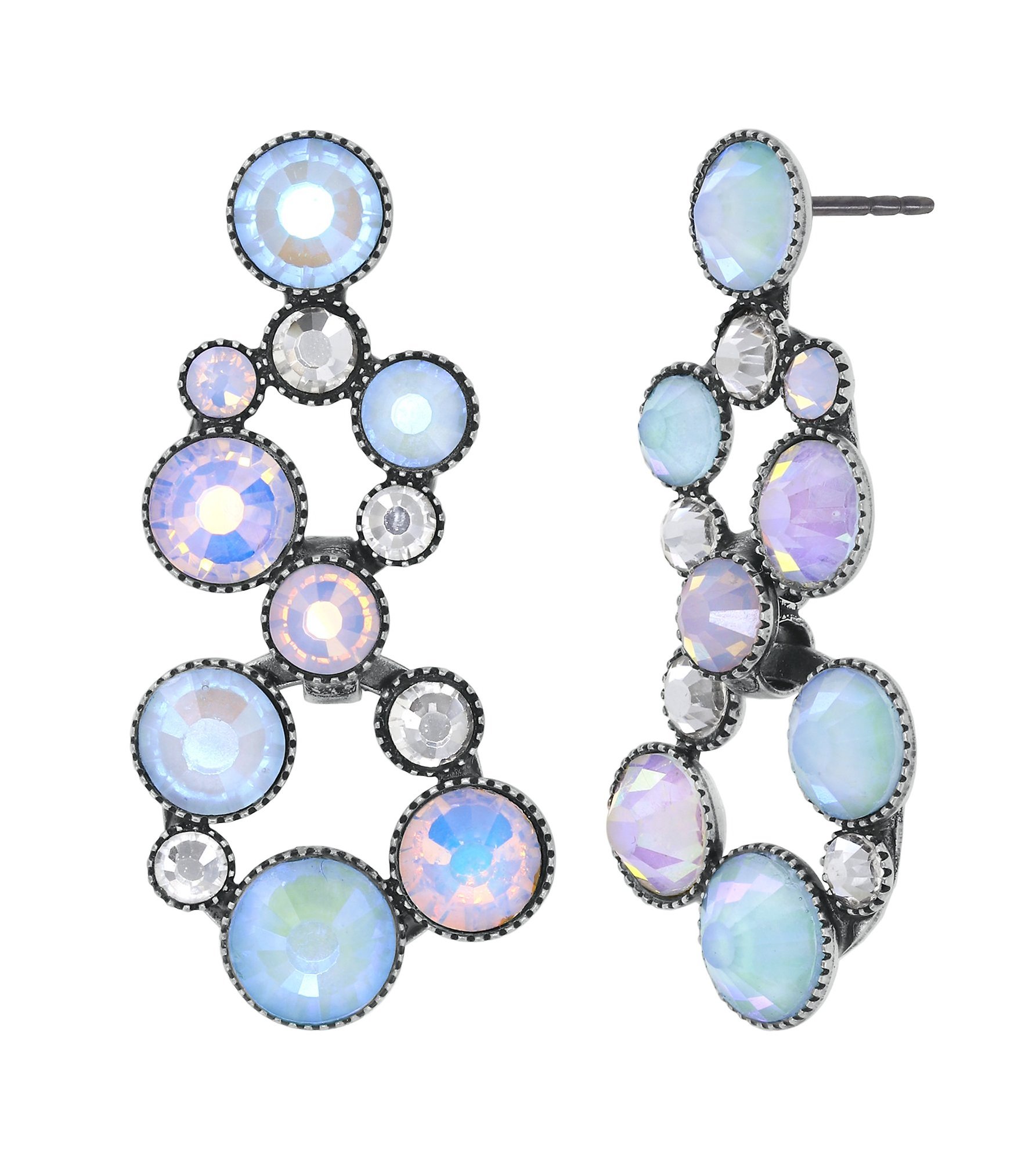 Kép Earring stud dangling Shopping Drops White  