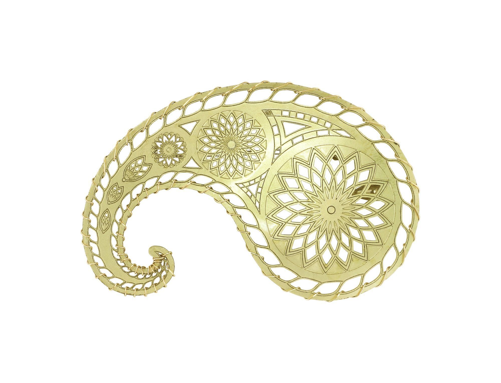 Bild für Brosche Paisley Messing  Größe XL