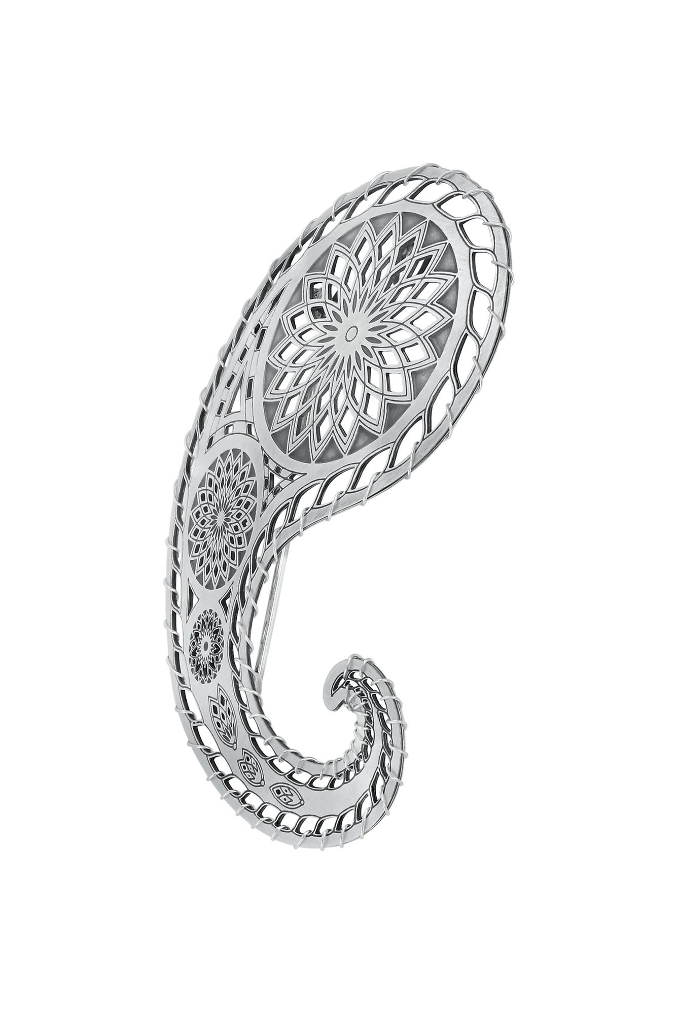 Bild für Brosche Paisley Silber  Größe XL
