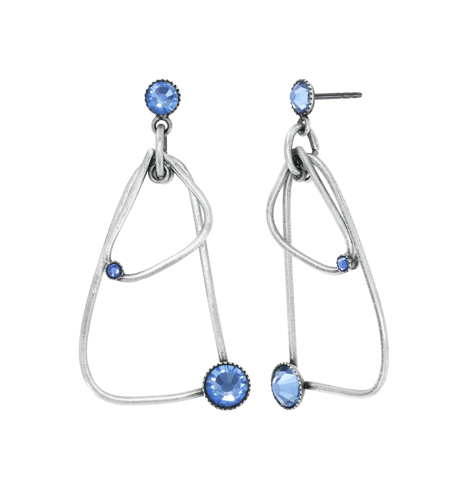 Bild für Ohrstecker baumelnd Wireworks Blau Hell-Saphir Größe S