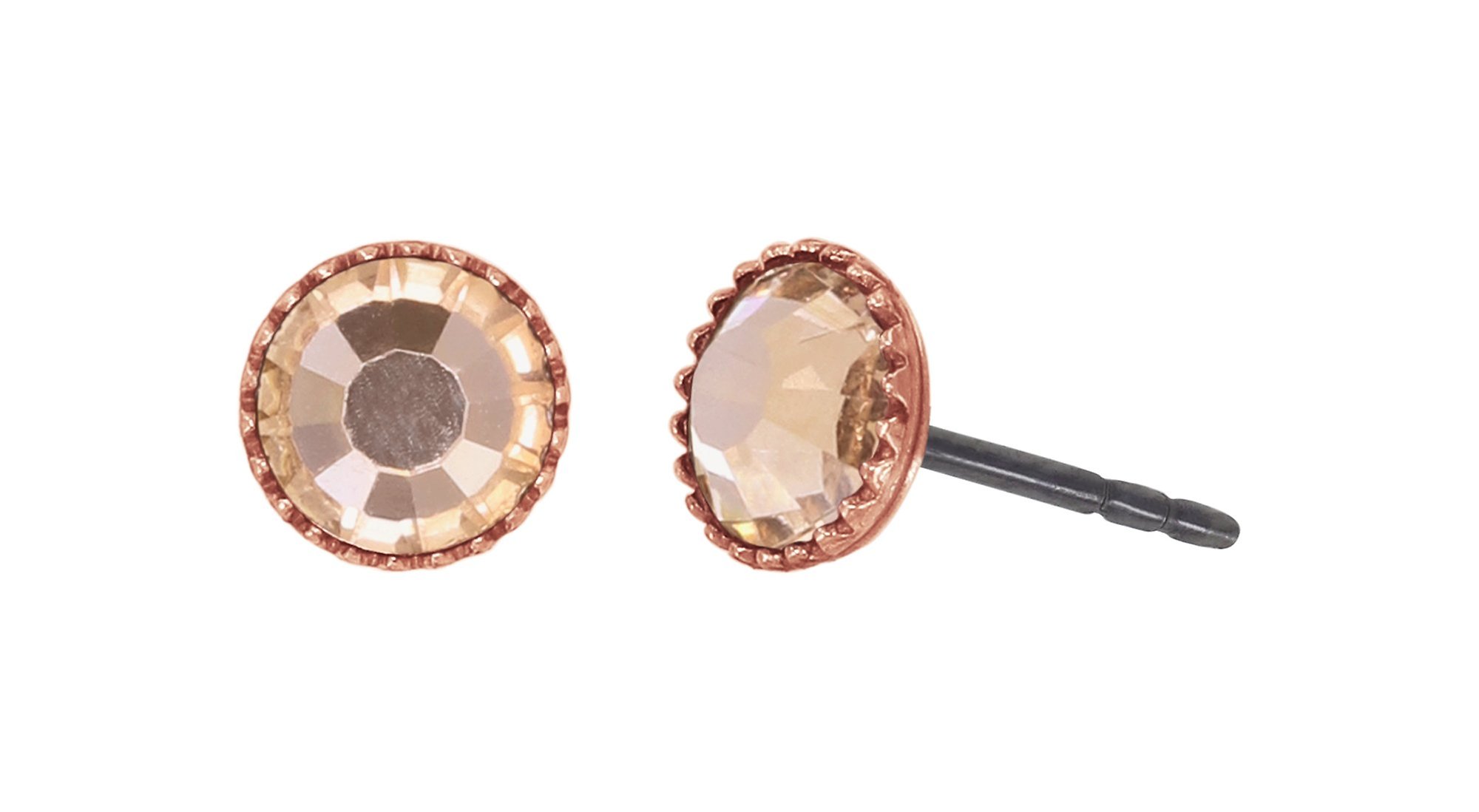 image for Earring Stud-Flat Black Jack Beige light peach SS 20