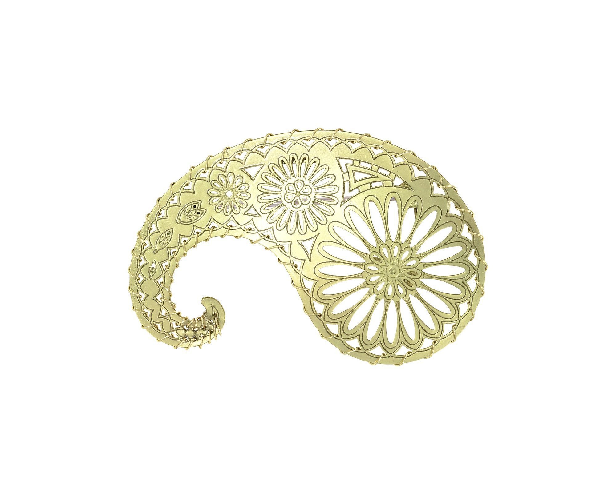 image for Brooch Paisley Brass  size L
