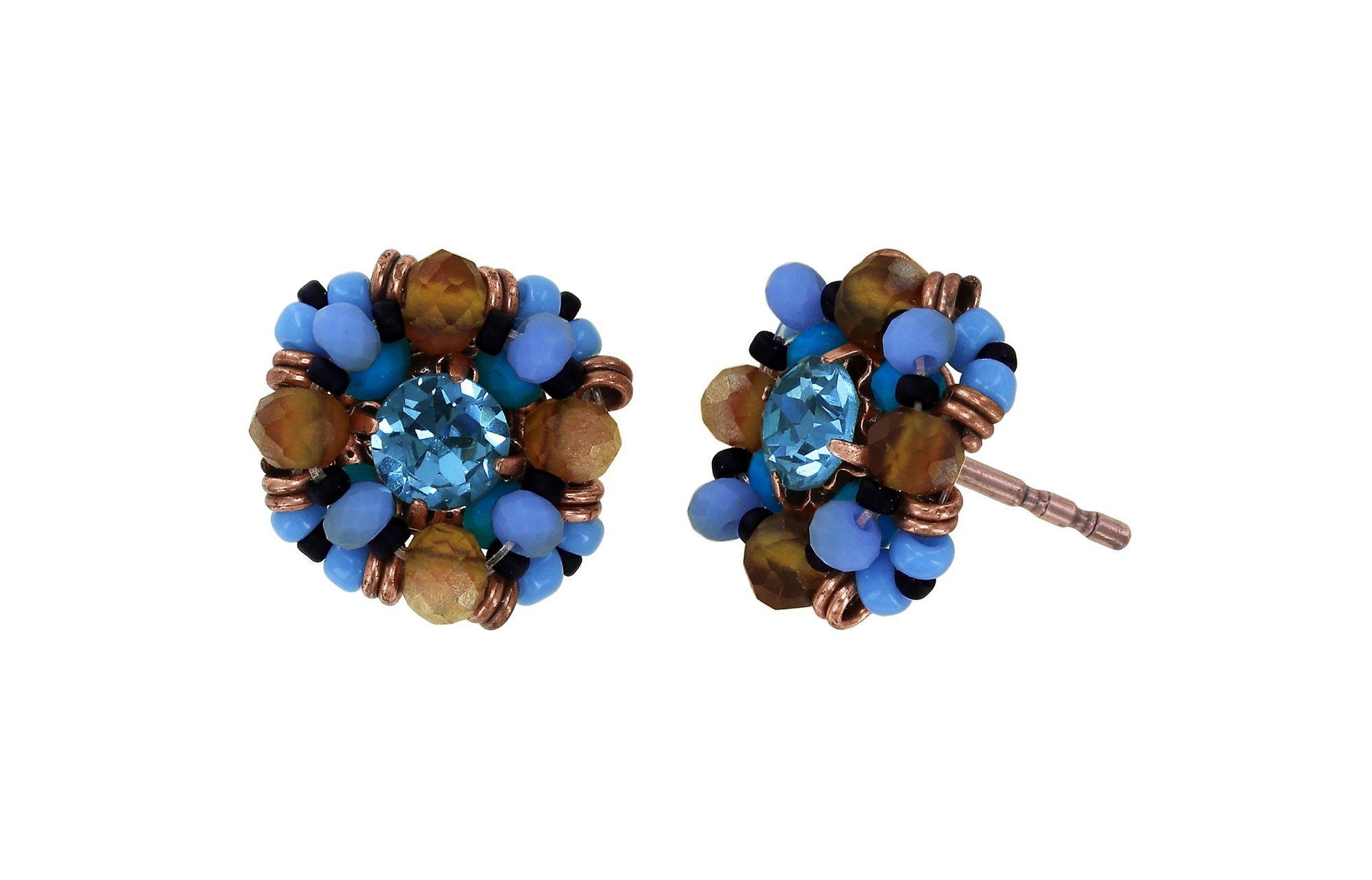 Bild für Ohrstecker Beat of the Beads Blau / Braun  