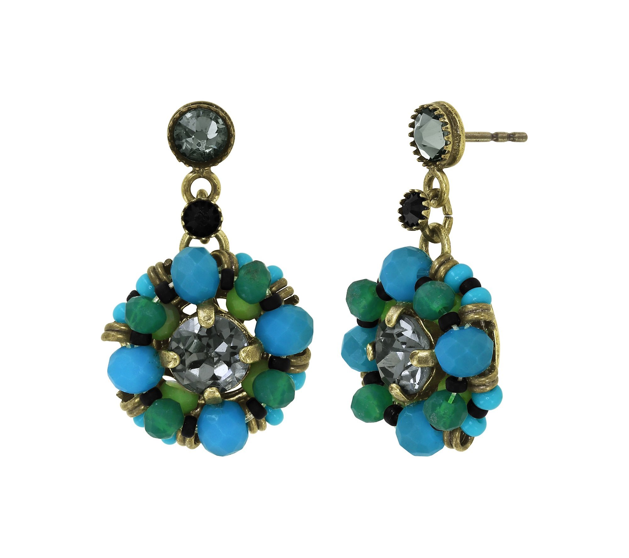 image for Earring Stud Dangling Beat of the Beads Green  