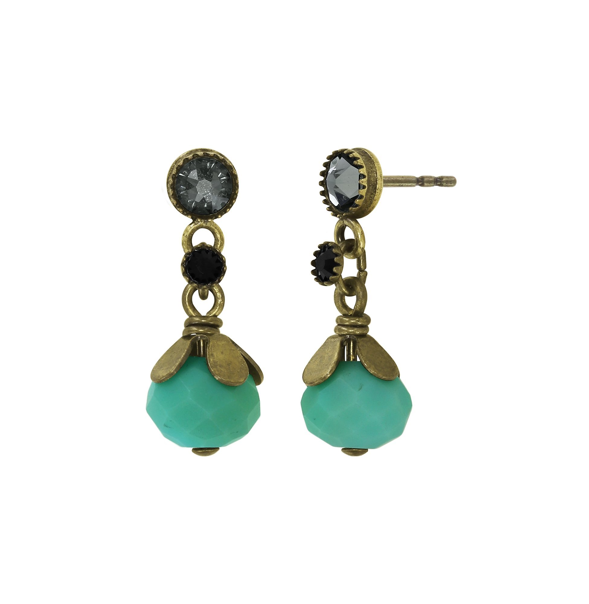 image for Earring Stud Dangling Beat of the Beads Green  