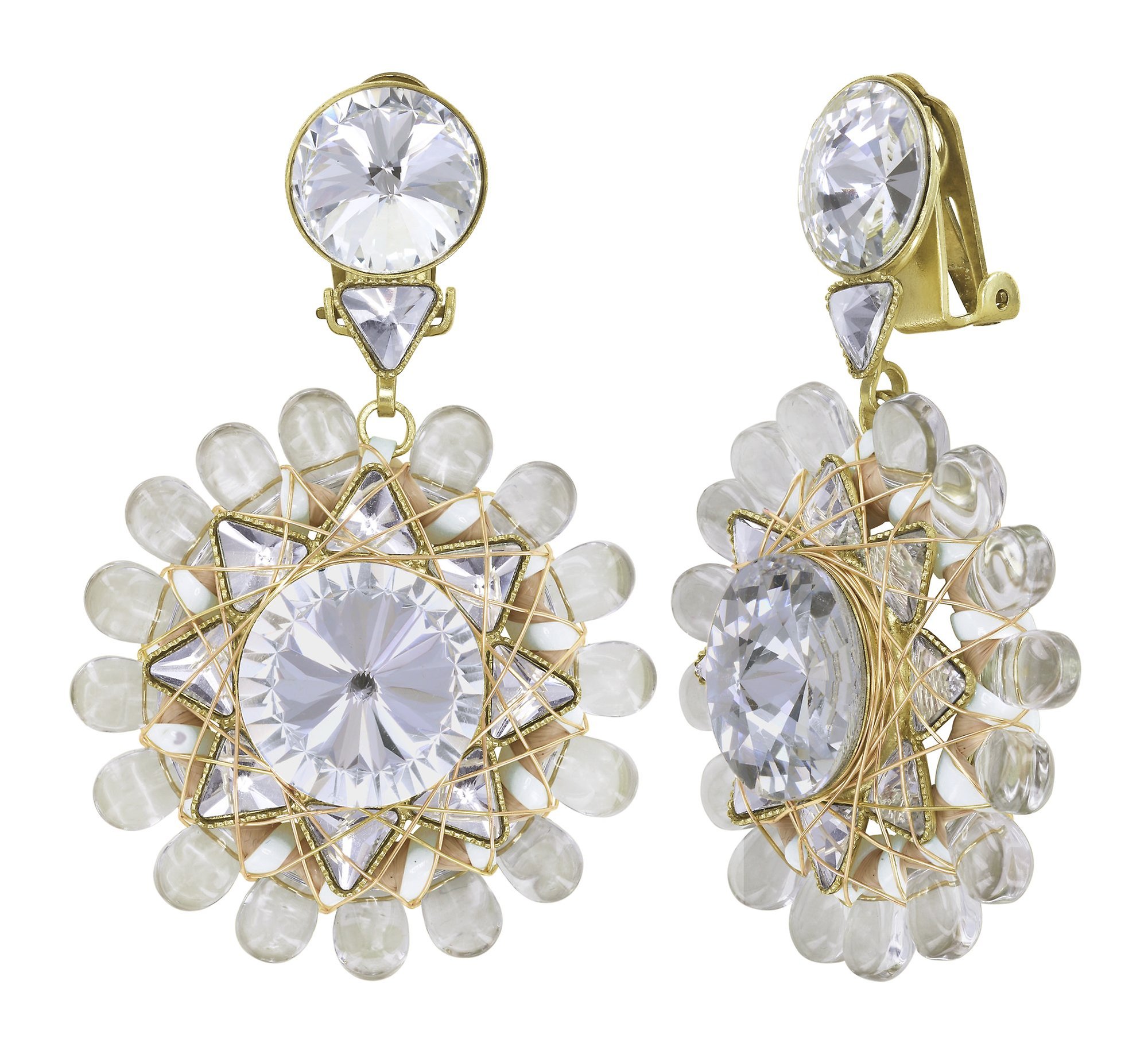 image pour Boucle d'oreille Clip pendante Kaleidotropical Blanc  