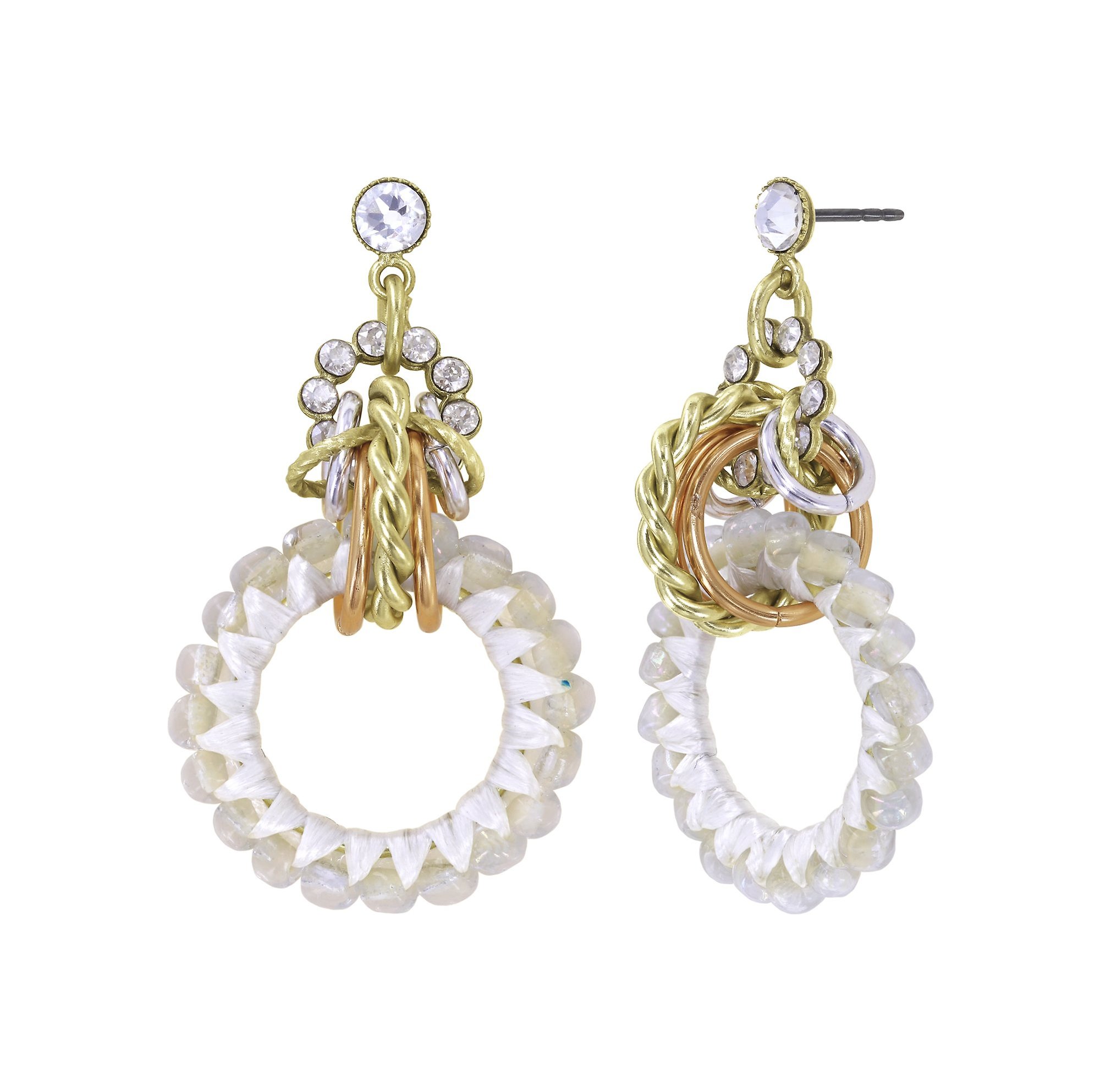 image for Earring Stud Dangling Kaleidotropical White Color 2 