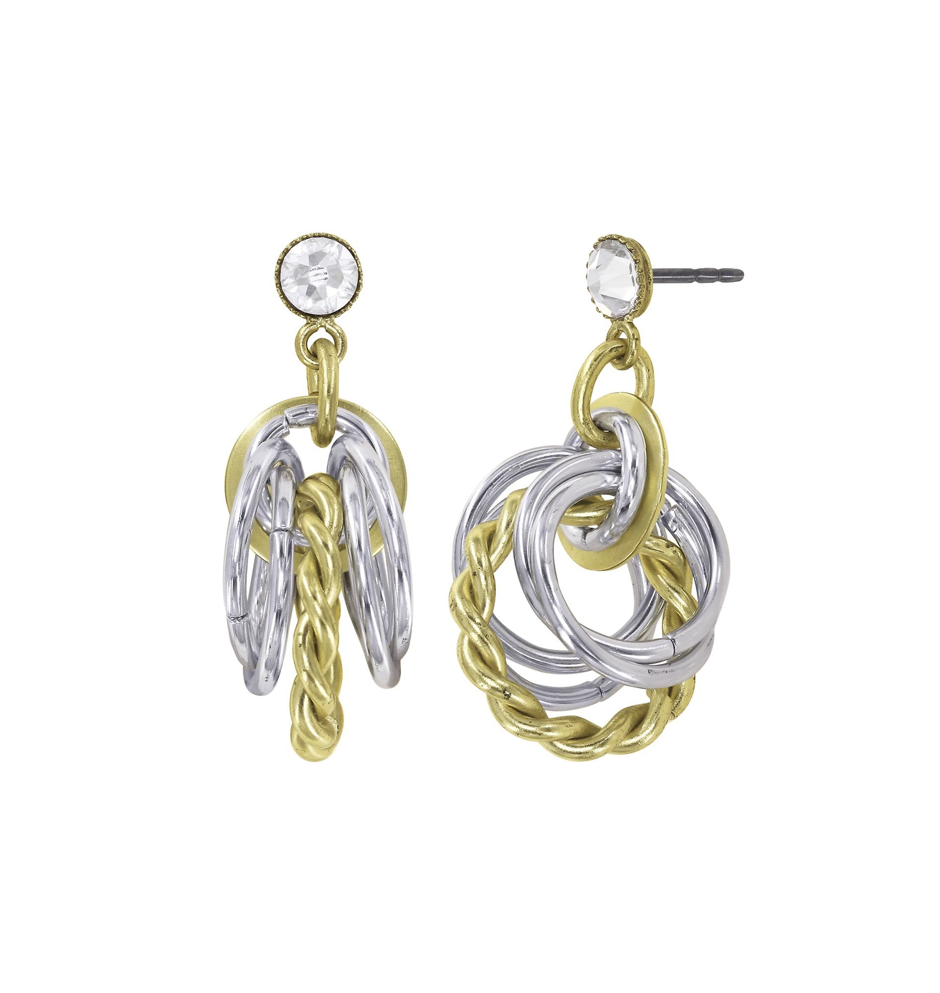 image for Earring Stud Dangling Kaleidotropical White  