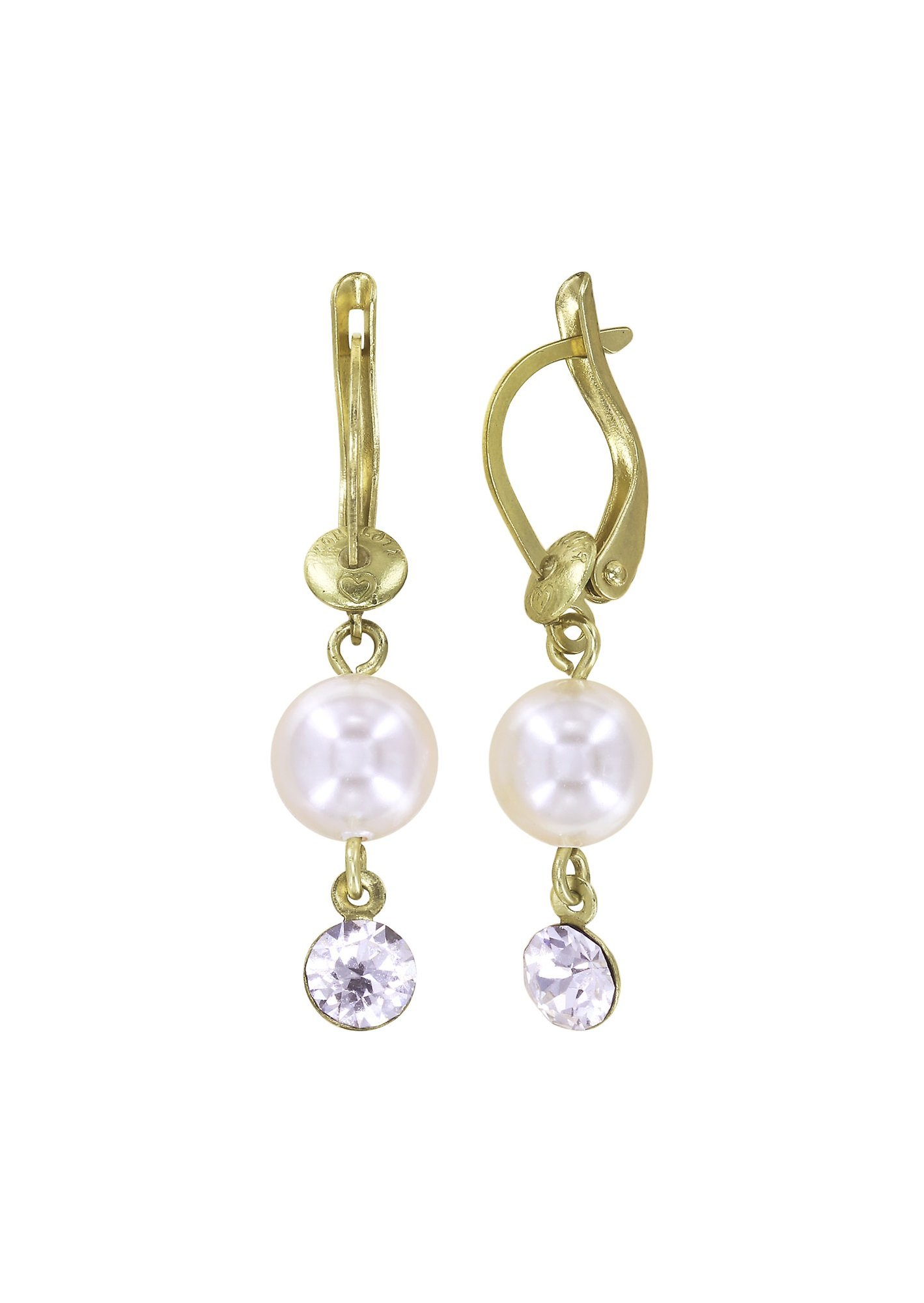 image pour Boucles d'oreilles pendantes Pearl Shadow Blanc crystal 
