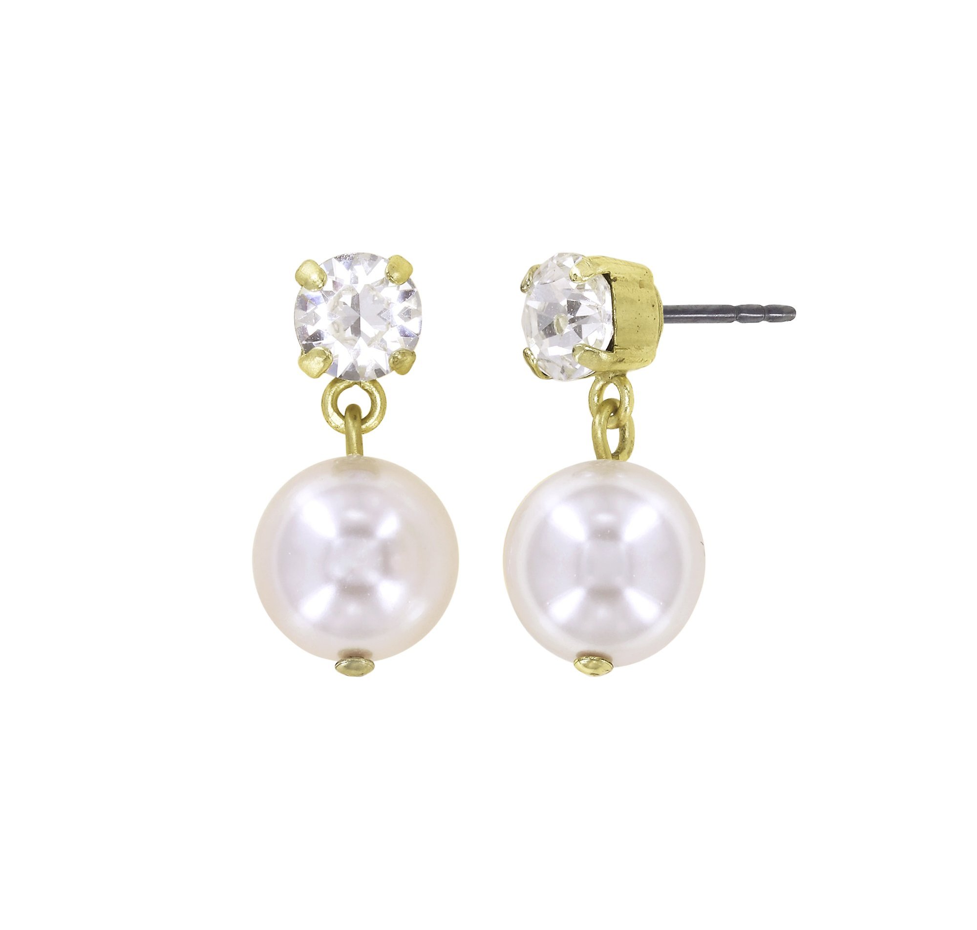 image pour Clou d'oreille pendant Pearl Shadow Blanc crystal 