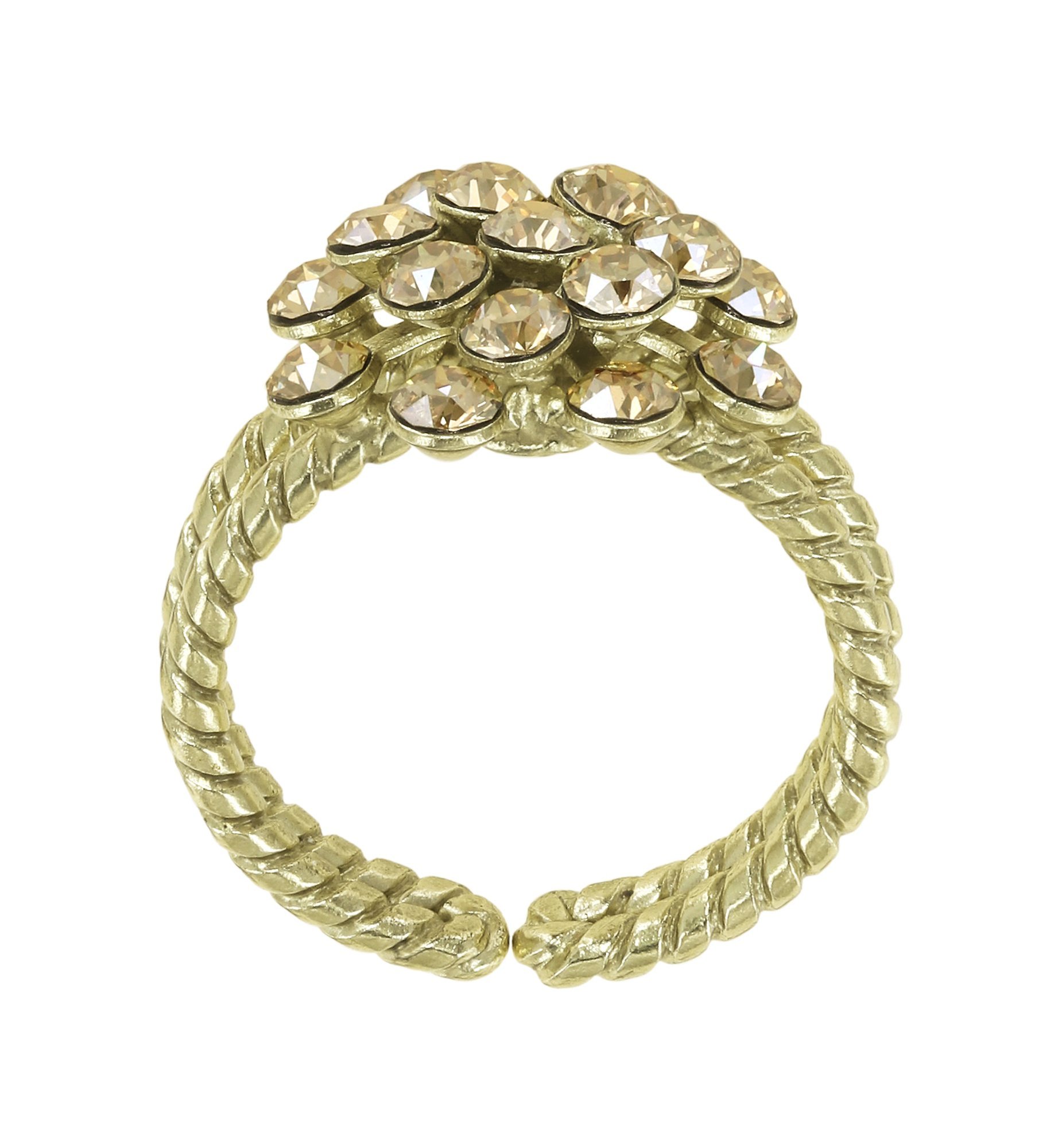 Bild für Ring Magic Fireball Beige Kristall goldener Schatten mini