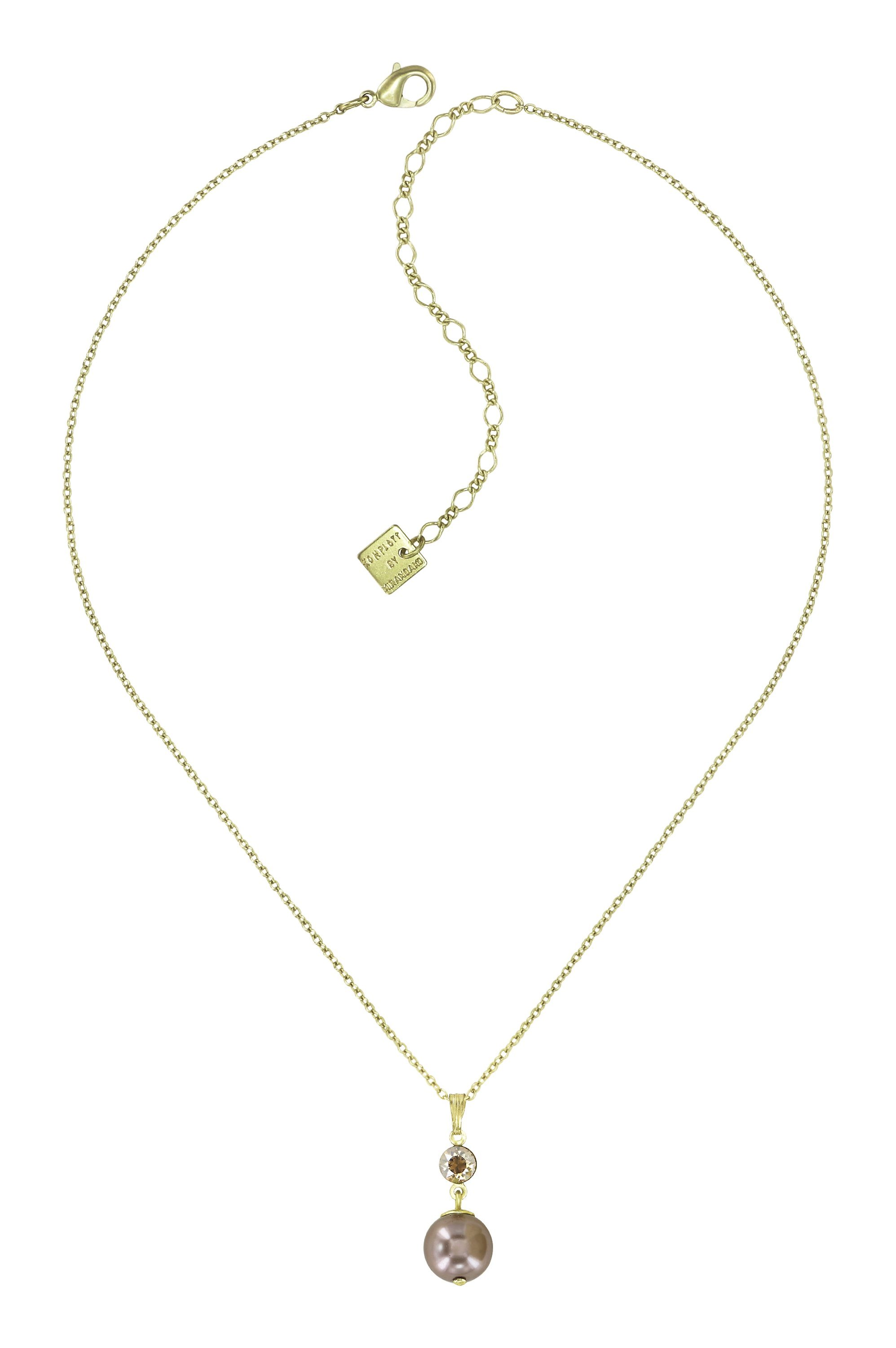 image pour Collier pendant Pearl Shadow Beige crystal golden shadow 