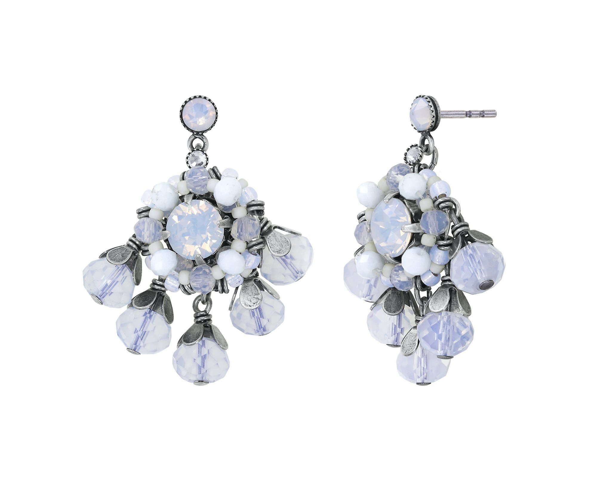 image for Earring Stud Dangling Beat of the Beads White  